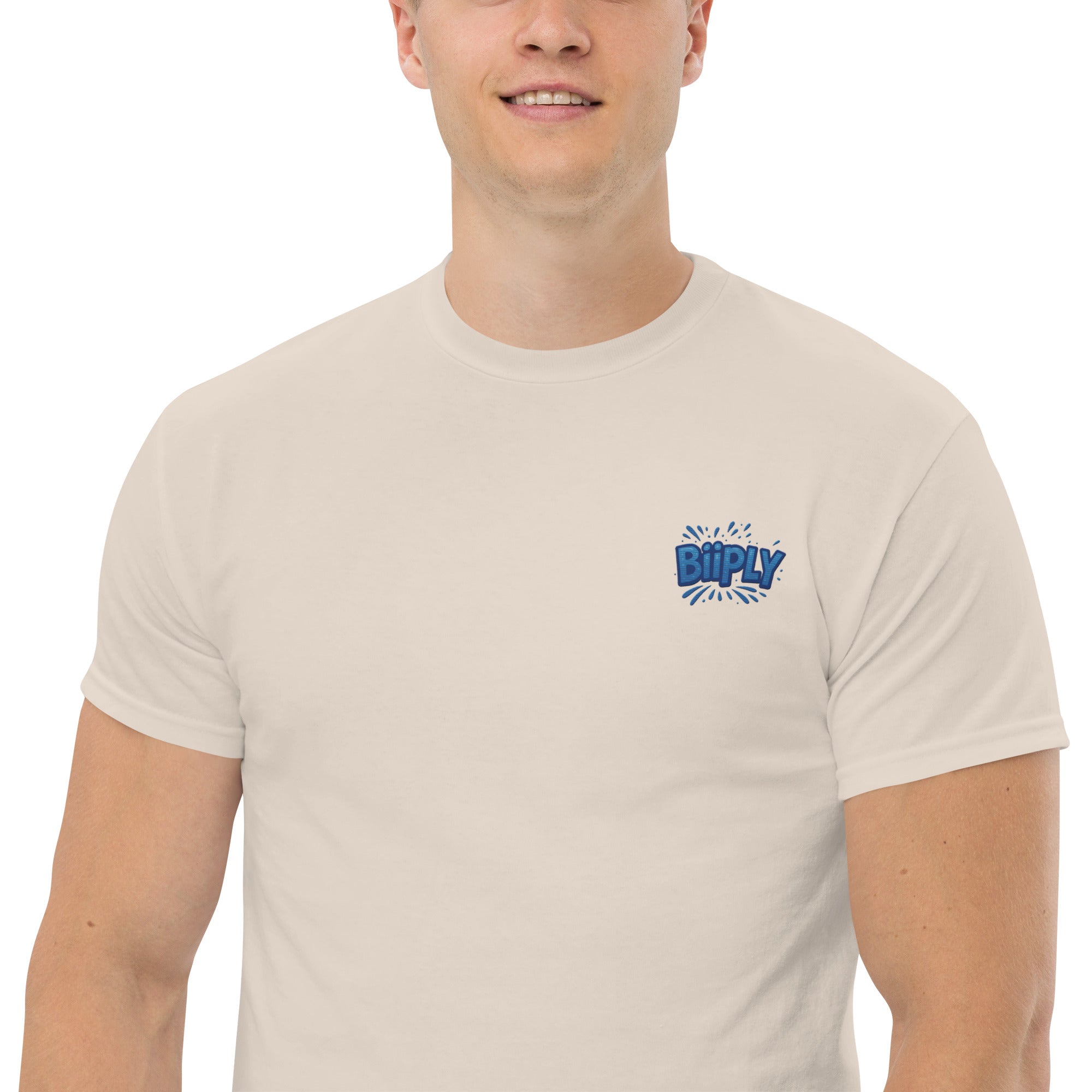 T-Shirt Unisex Ricamata 100% Cotone – Confortevole – Design BiiPly Logo Splash-Biiply