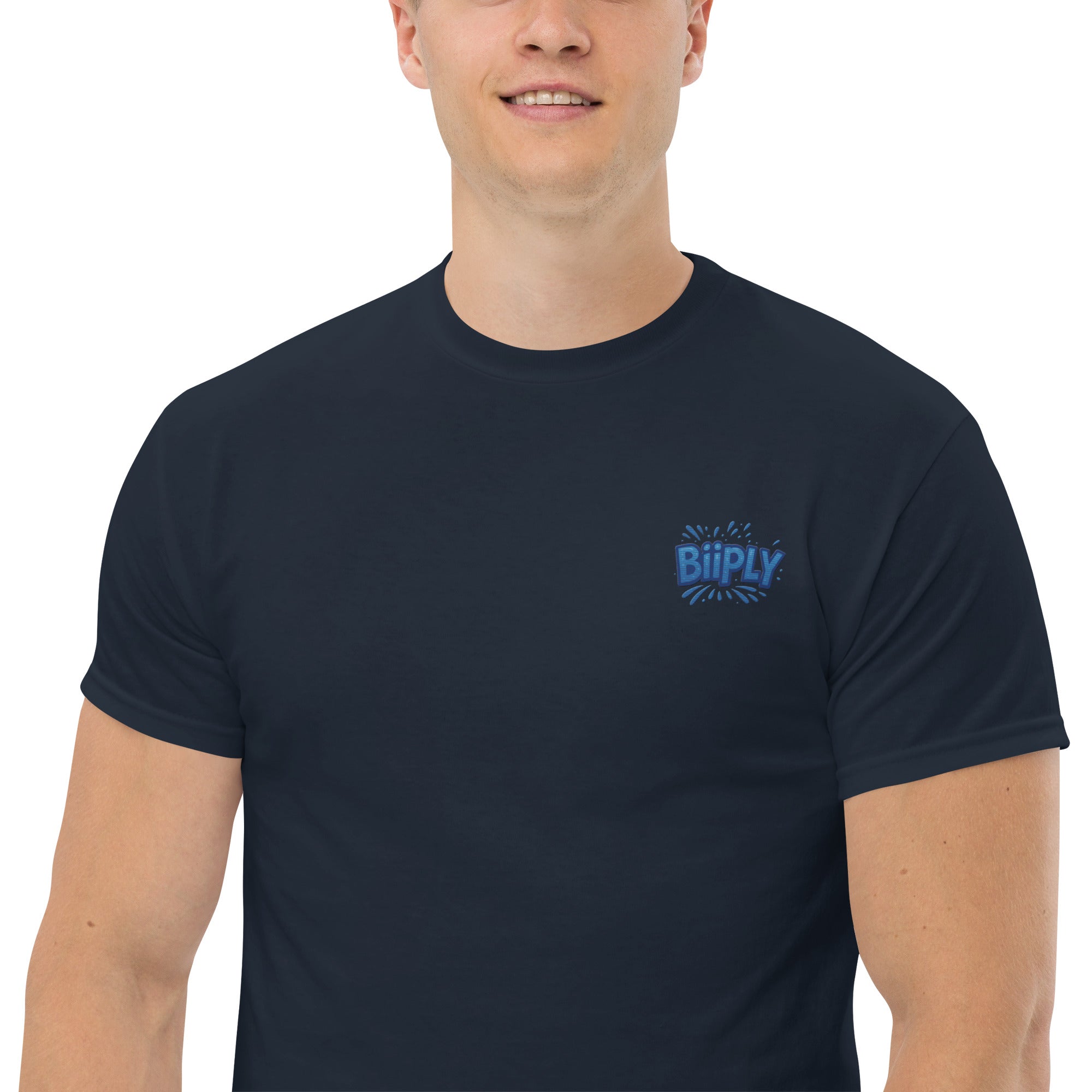 T-Shirt Unisex Ricamata 100% Cotone – Confortevole – Design BiiPly Logo Splash-Biiply