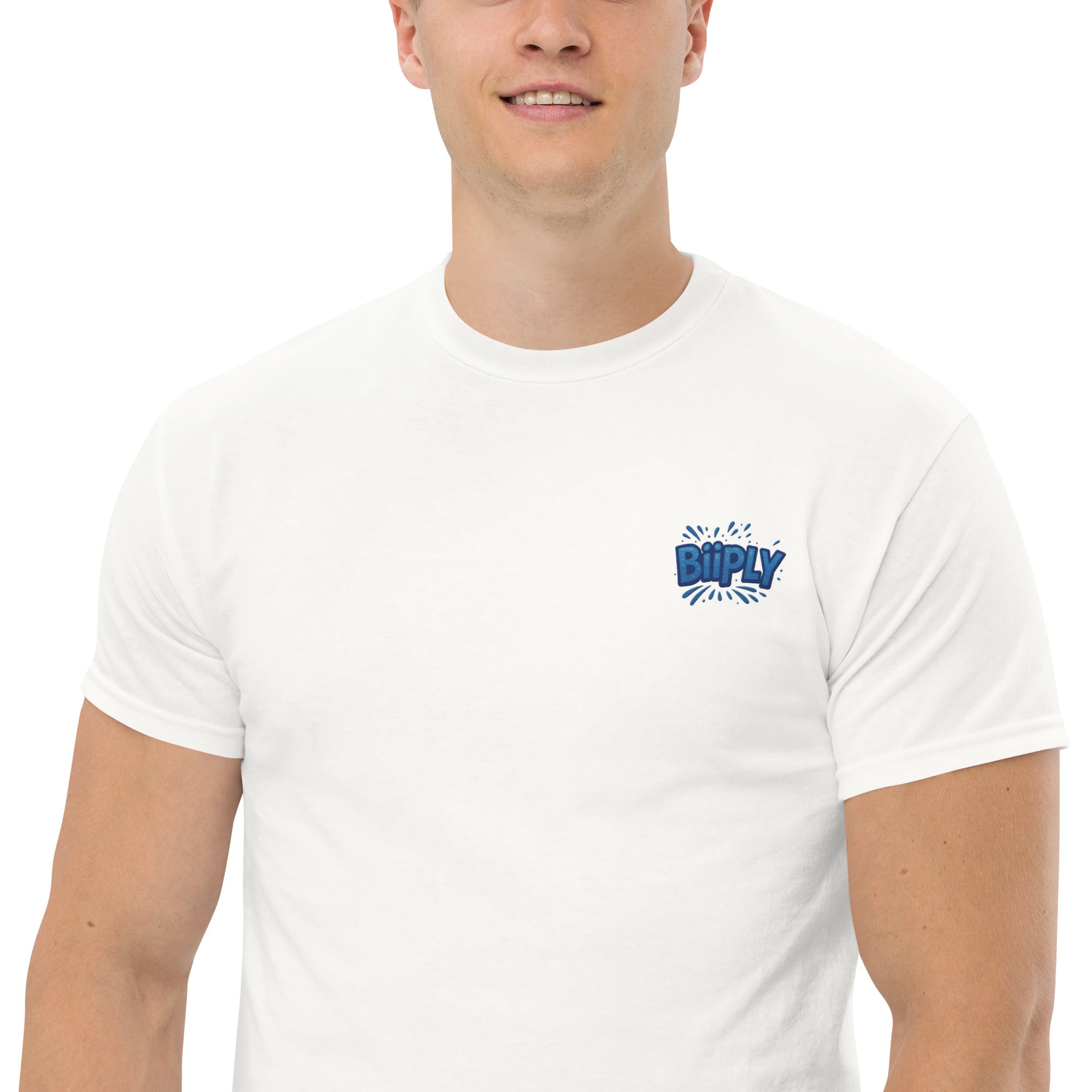 T-Shirt Unisex Ricamata 100% Cotone – Confortevole – Design BiiPly Logo Splash-Biiply