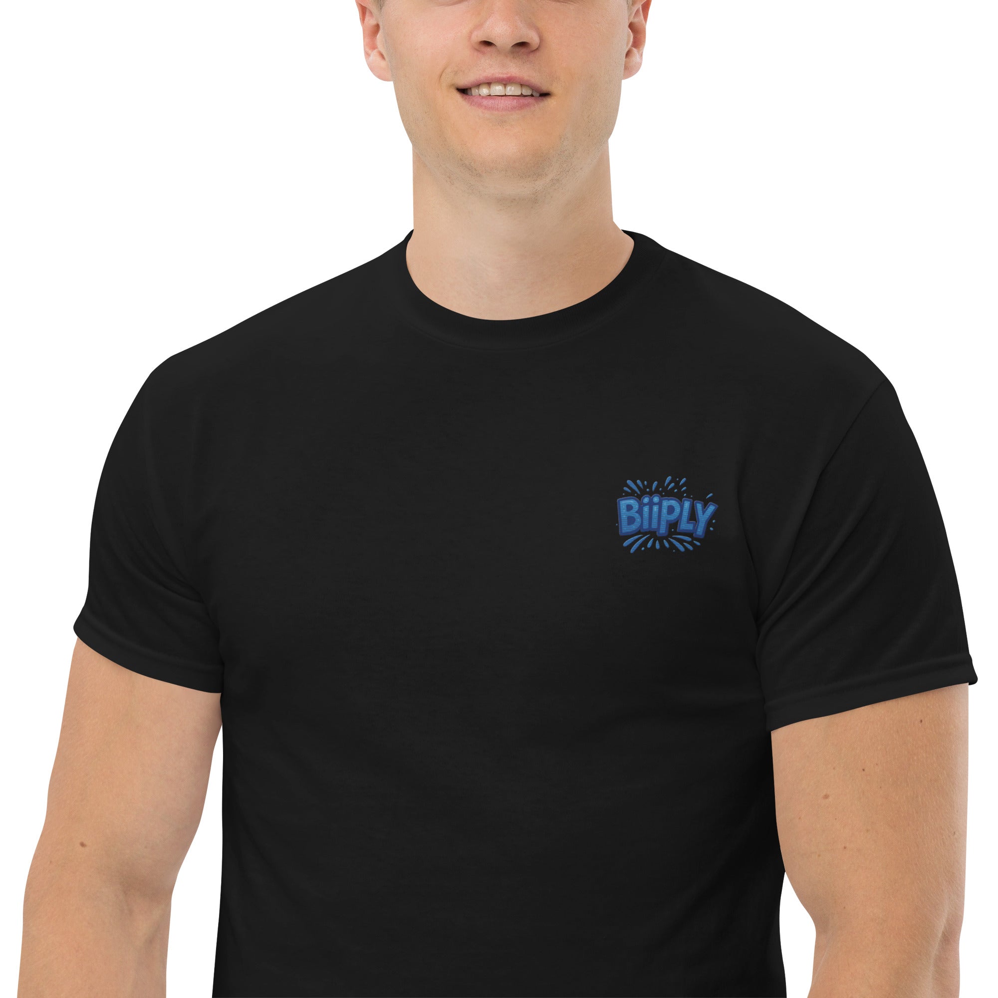 T-Shirt Unisex Ricamata 100% Cotone – Confortevole – Design BiiPly Logo Splash-Biiply