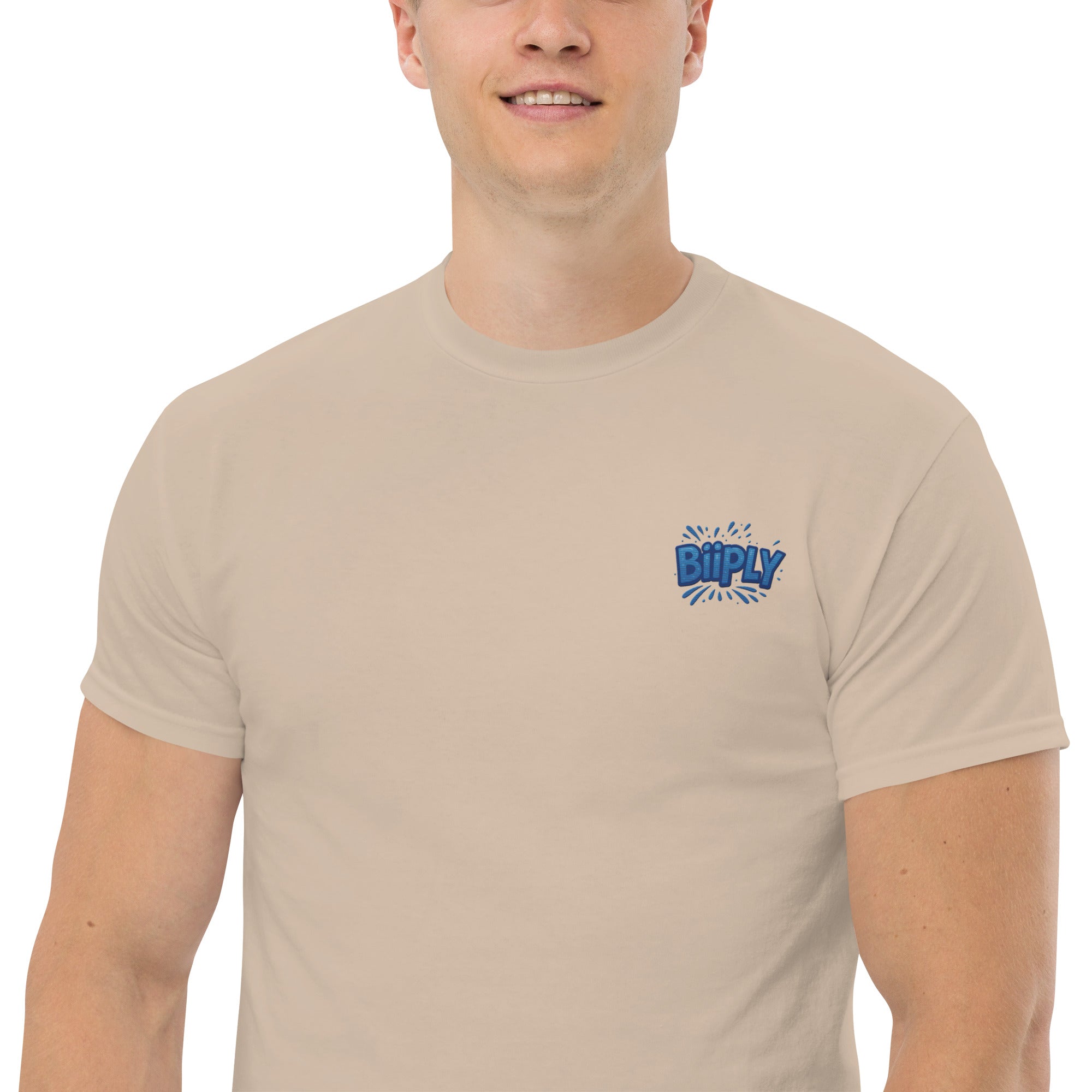 T-Shirt Unisex Ricamata 100% Cotone – Confortevole – Design BiiPly Logo Splash-Biiply