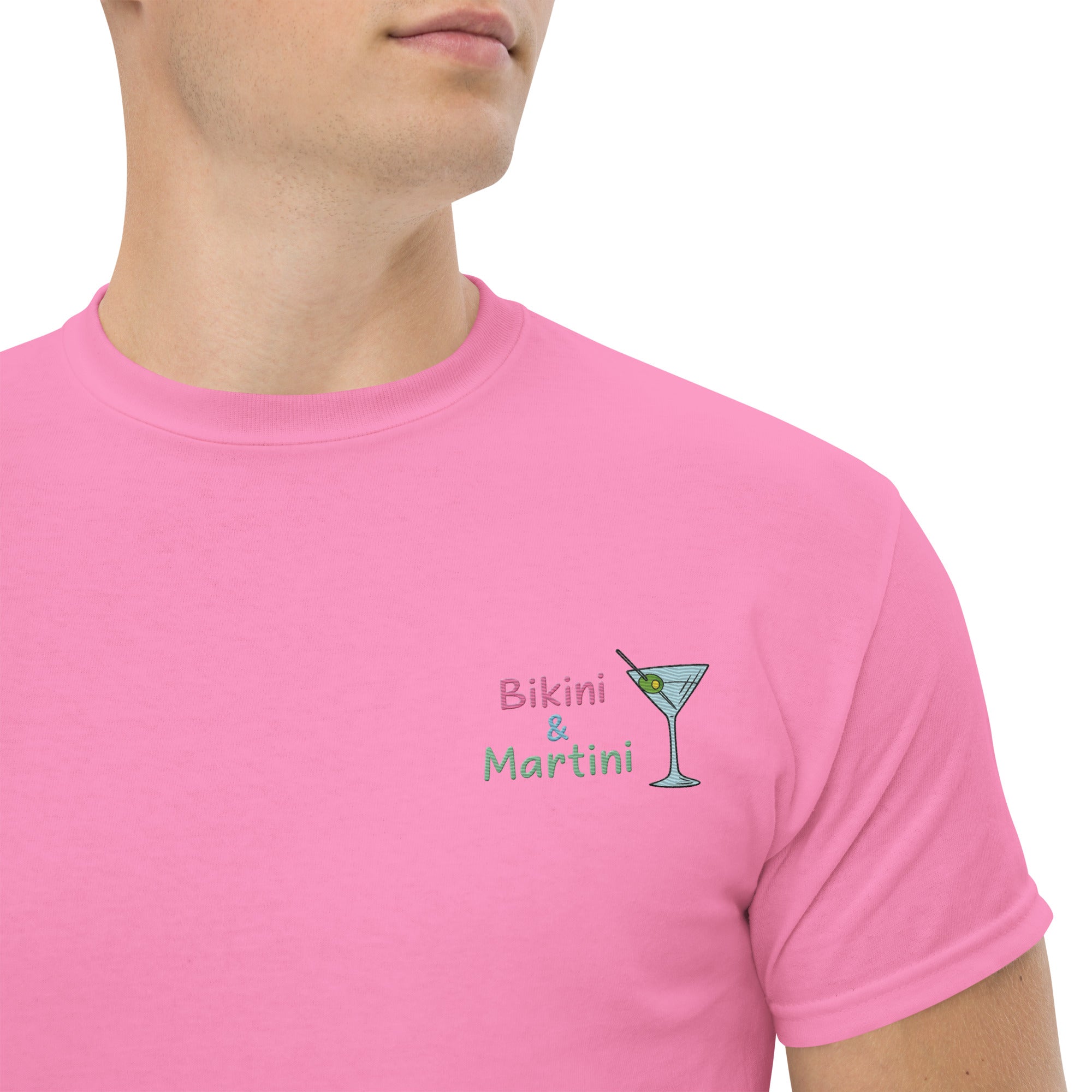 T-Shirt Unisex Ricamata 100% Cotone – Confortevole – Design Bikini & Martini-Biiply