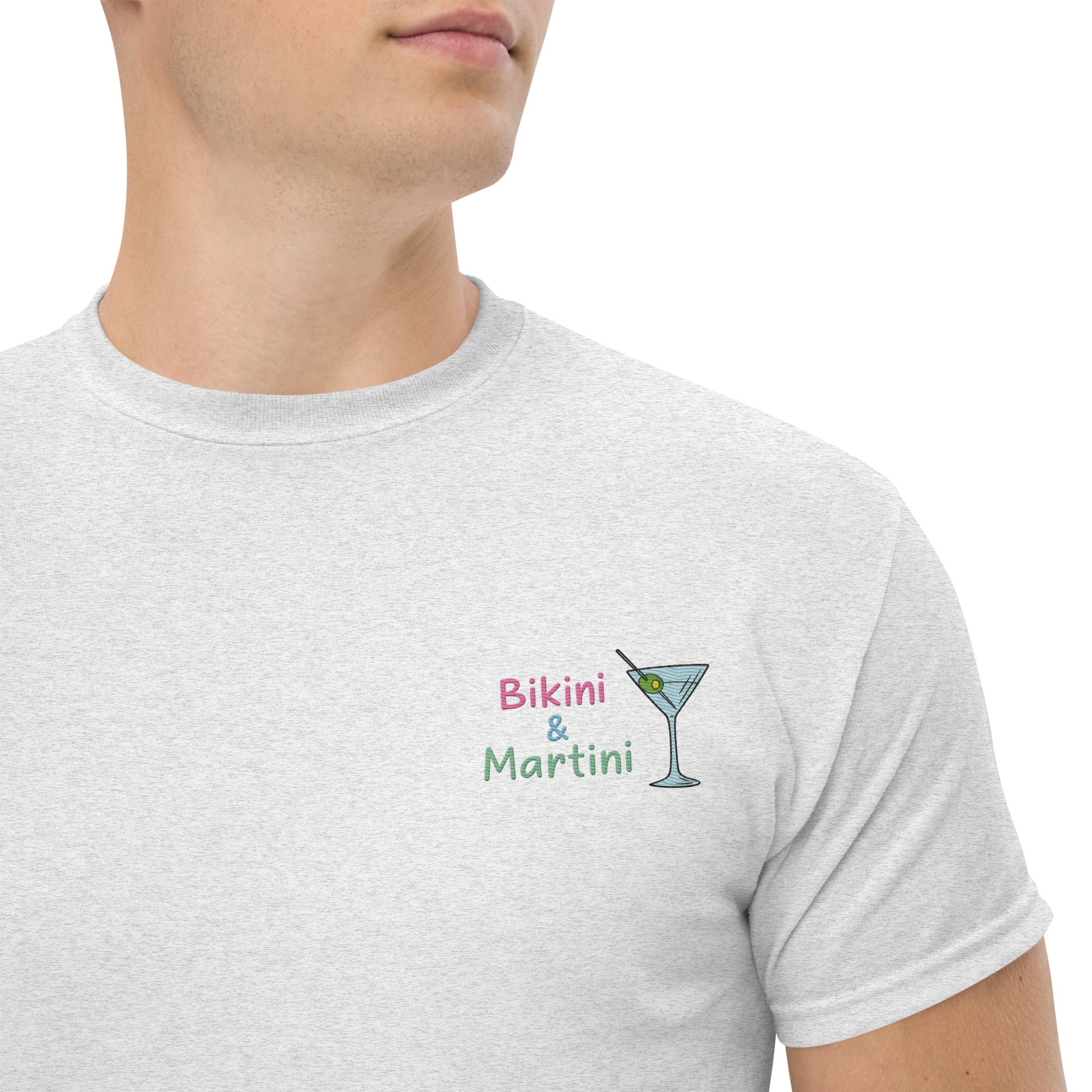 T-Shirt Unisex Ricamata 100% Cotone – Confortevole – Design Bikini & Martini-Biiply