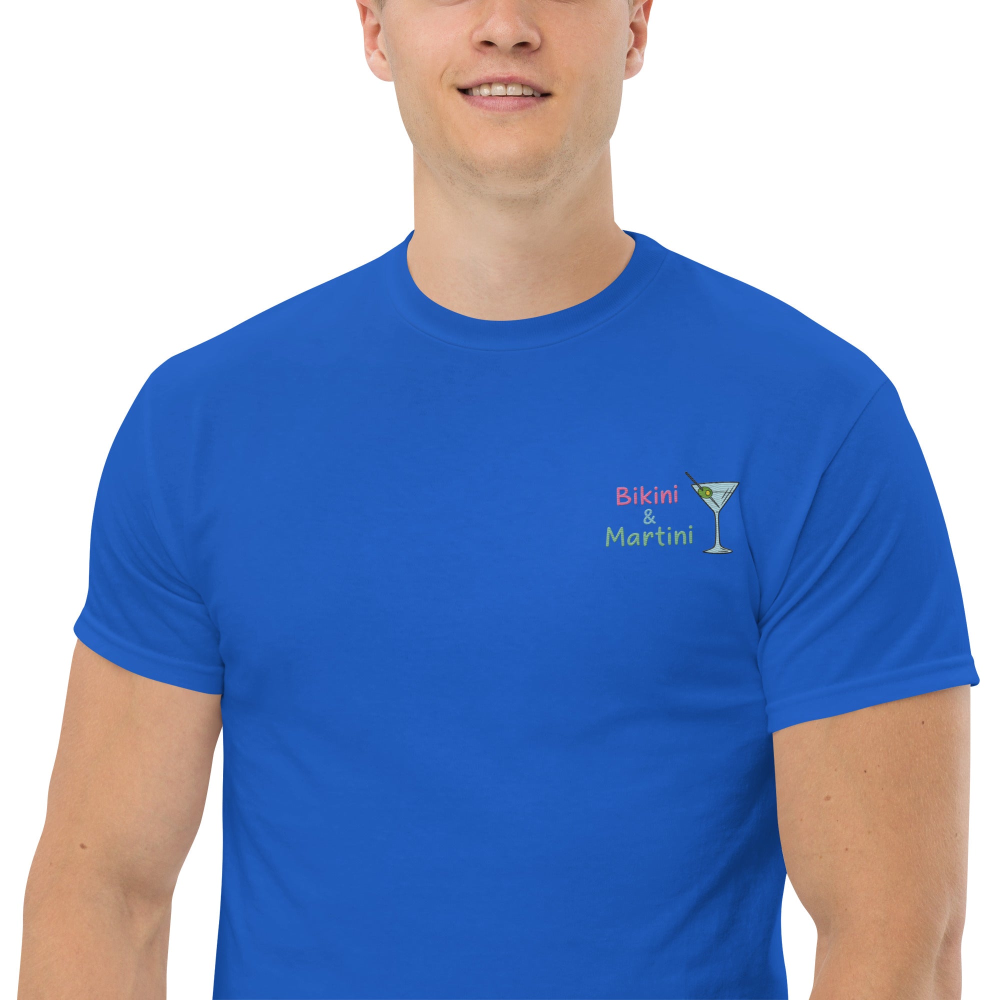 T-Shirt Unisex Ricamata 100% Cotone – Confortevole – Design Bikini & Martini-Biiply
