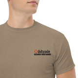 T-Shirt Unisex Ricamata 100% Cotone – Confortevole – Design Bitcoin Because Fuck Bank
