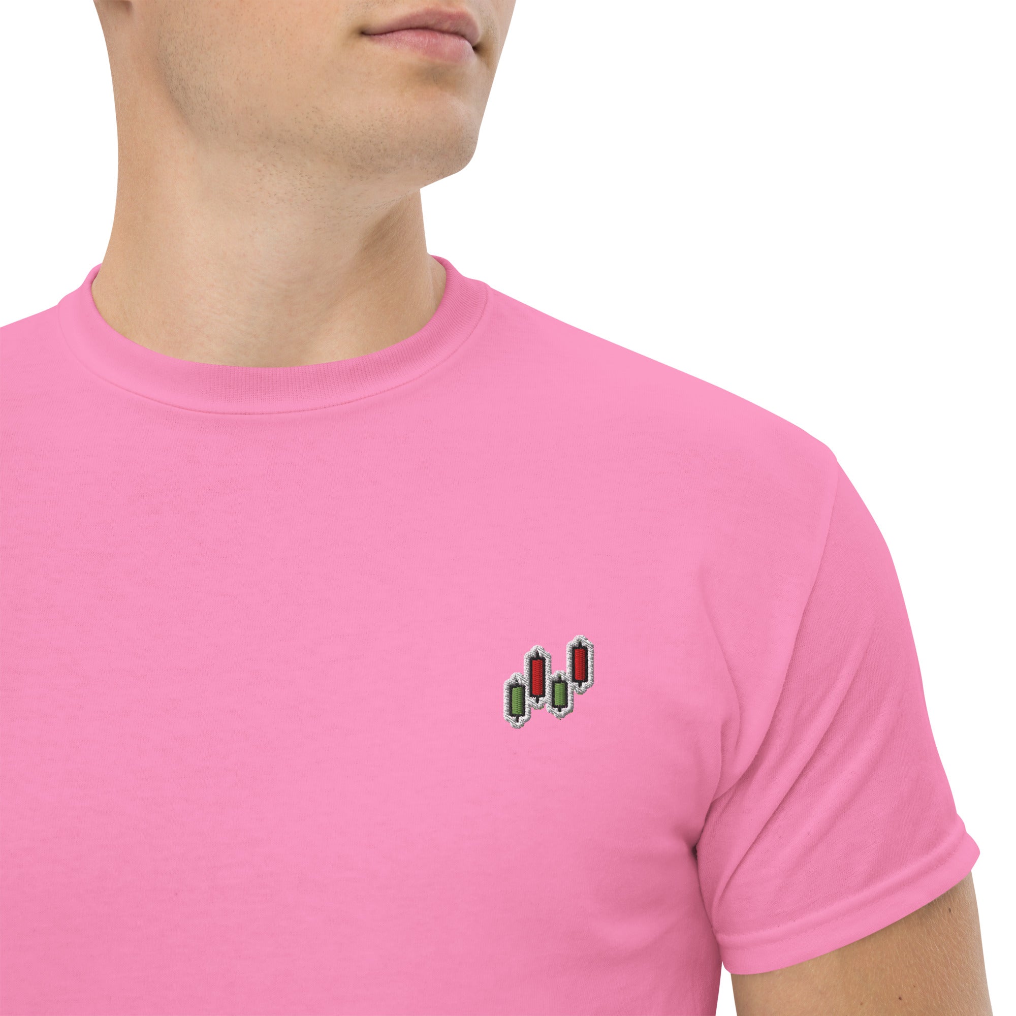 T-Shirt Unisex Ricamata 100% Cotone – Confortevole – Design Candlestick Pattern-Biiply