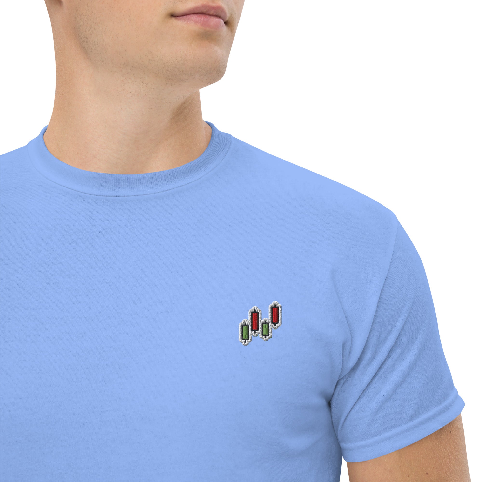 T-Shirt Unisex Ricamata 100% Cotone – Confortevole – Design Candlestick Pattern-Biiply