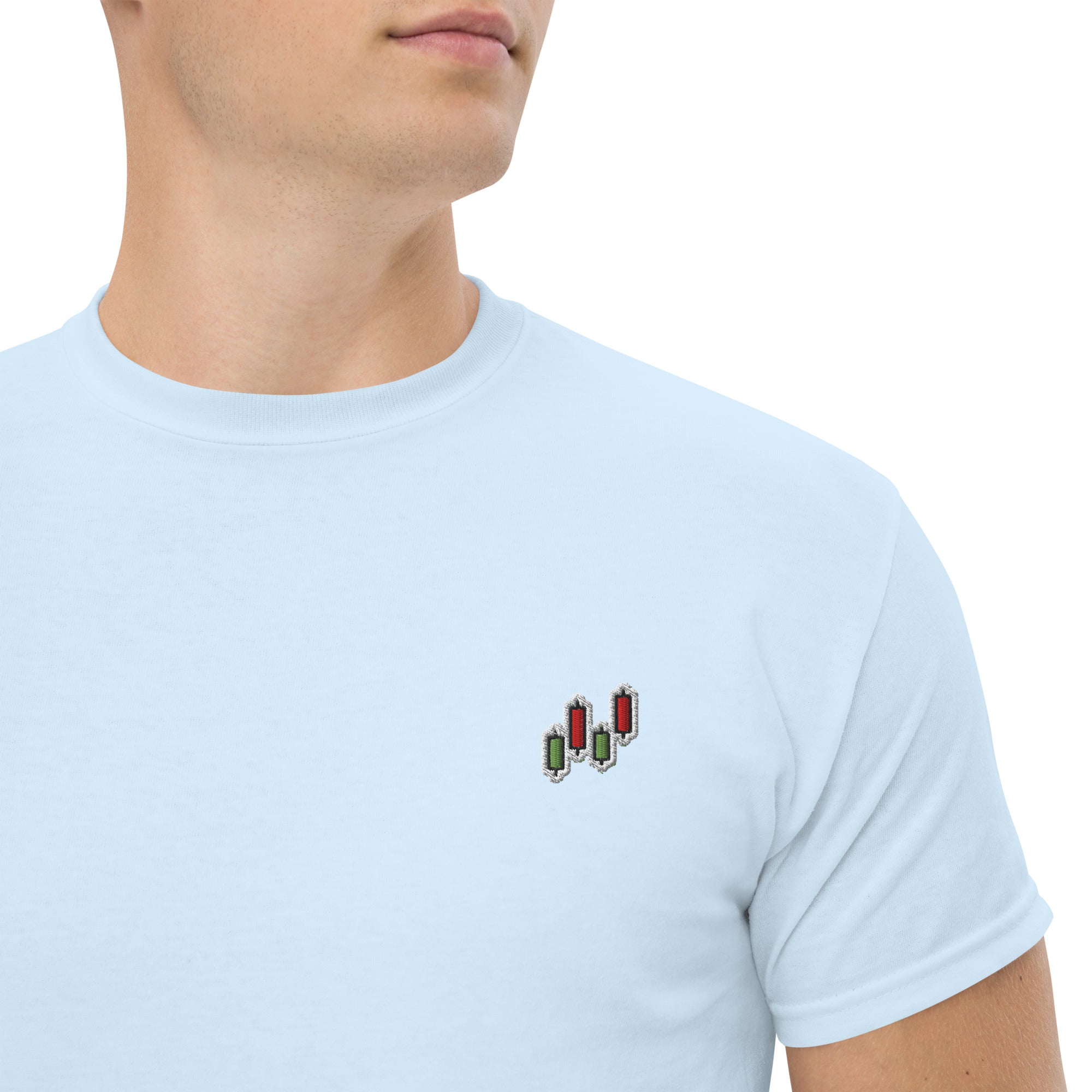 T-Shirt Unisex Ricamata 100% Cotone – Confortevole – Design Candlestick Pattern-Biiply
