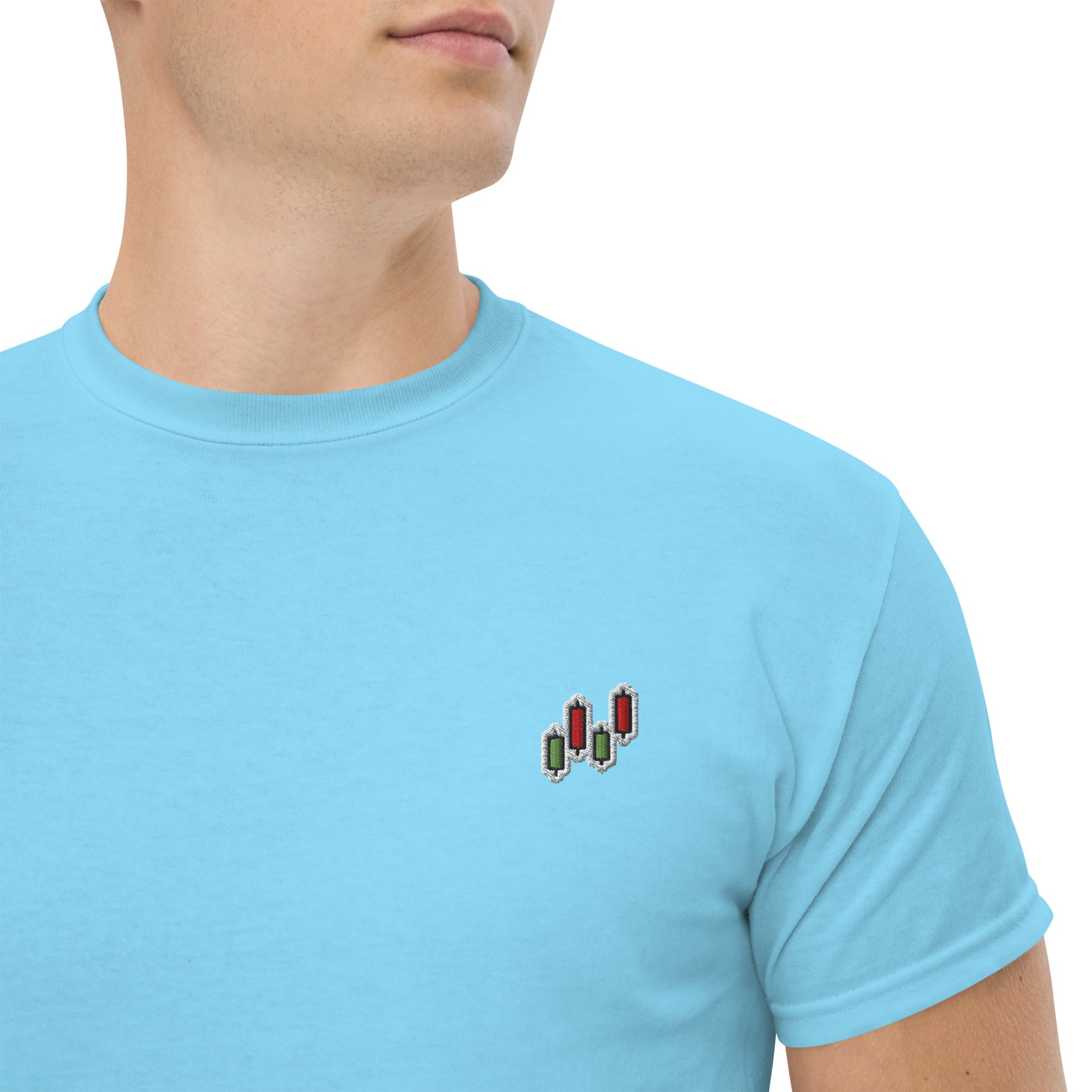 T-Shirt Unisex Ricamata 100% Cotone – Confortevole – Design Candlestick Pattern-Biiply