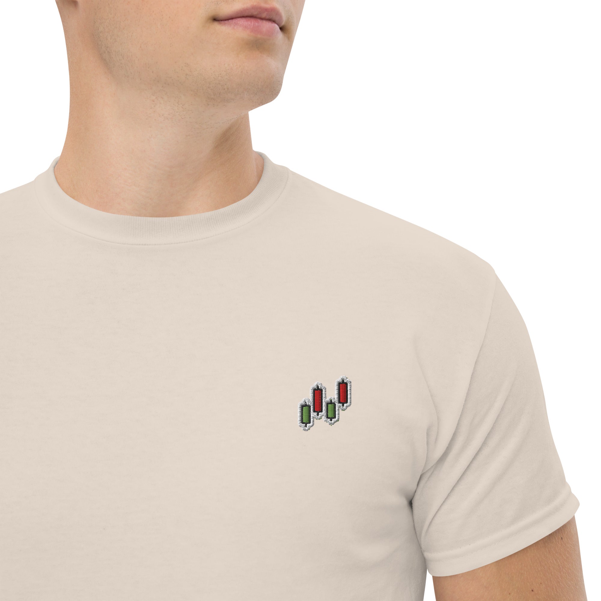 T-Shirt Unisex Ricamata 100% Cotone – Confortevole – Design Candlestick Pattern-Biiply