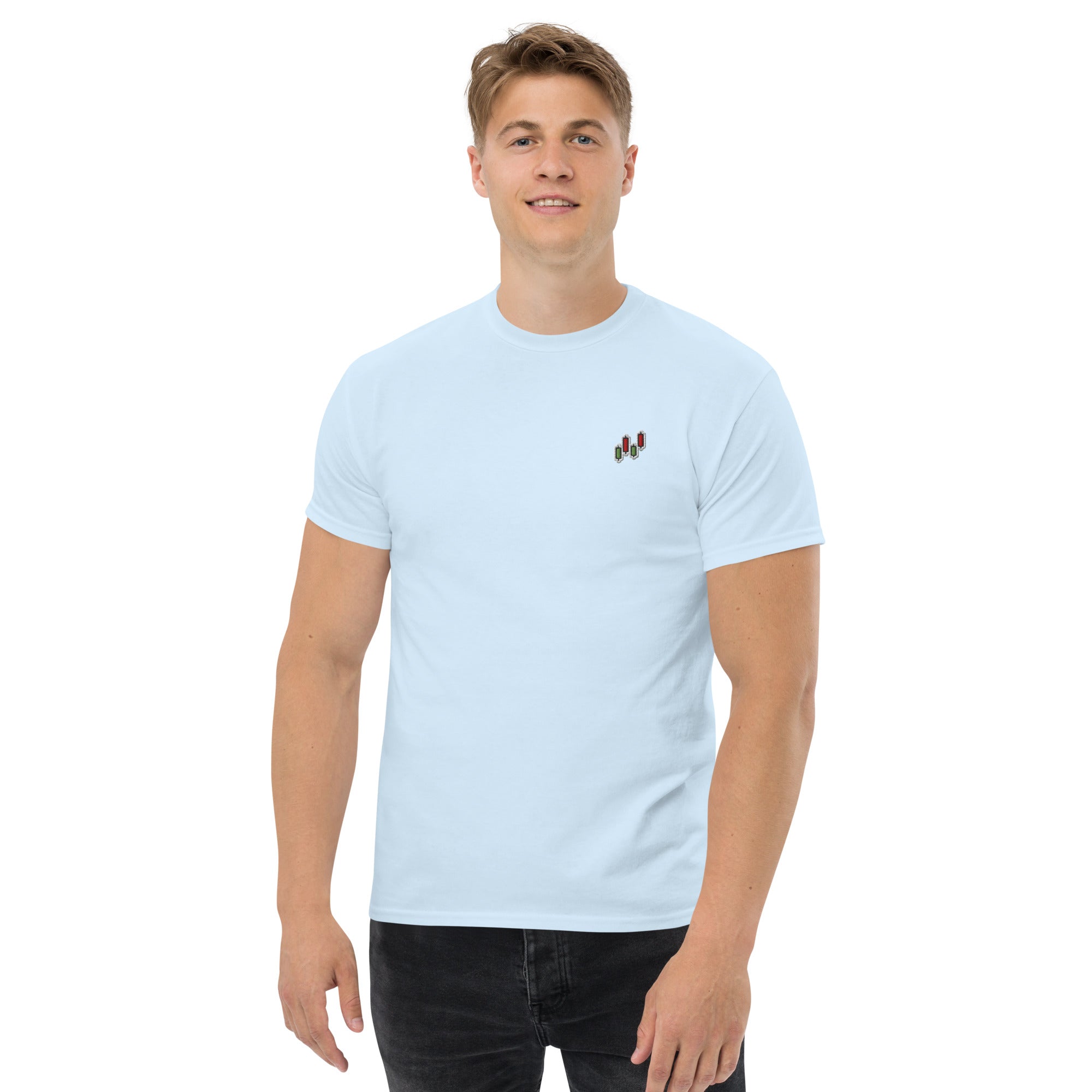 T-Shirt Unisex Ricamata 100% Cotone – Confortevole – Design Candlestick Pattern-Biiply