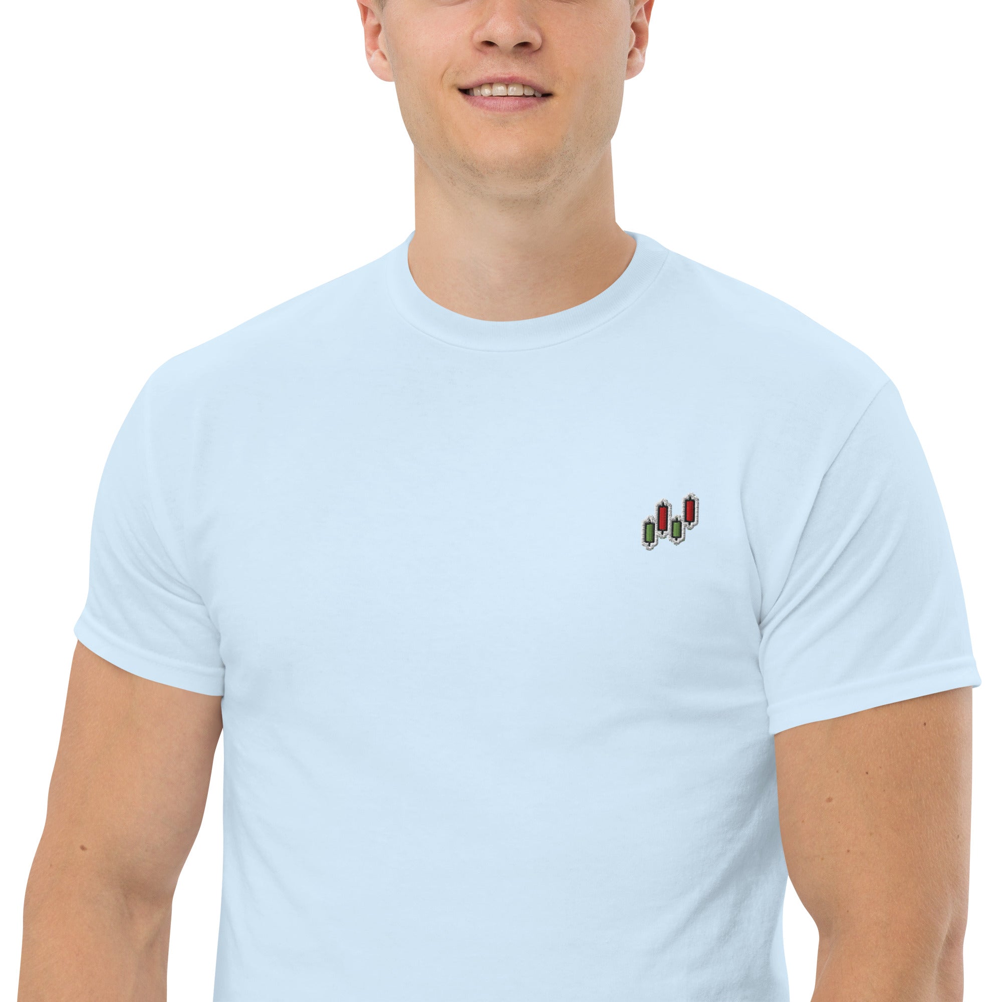 T-Shirt Unisex Ricamata 100% Cotone – Confortevole – Design Candlestick Pattern-Biiply