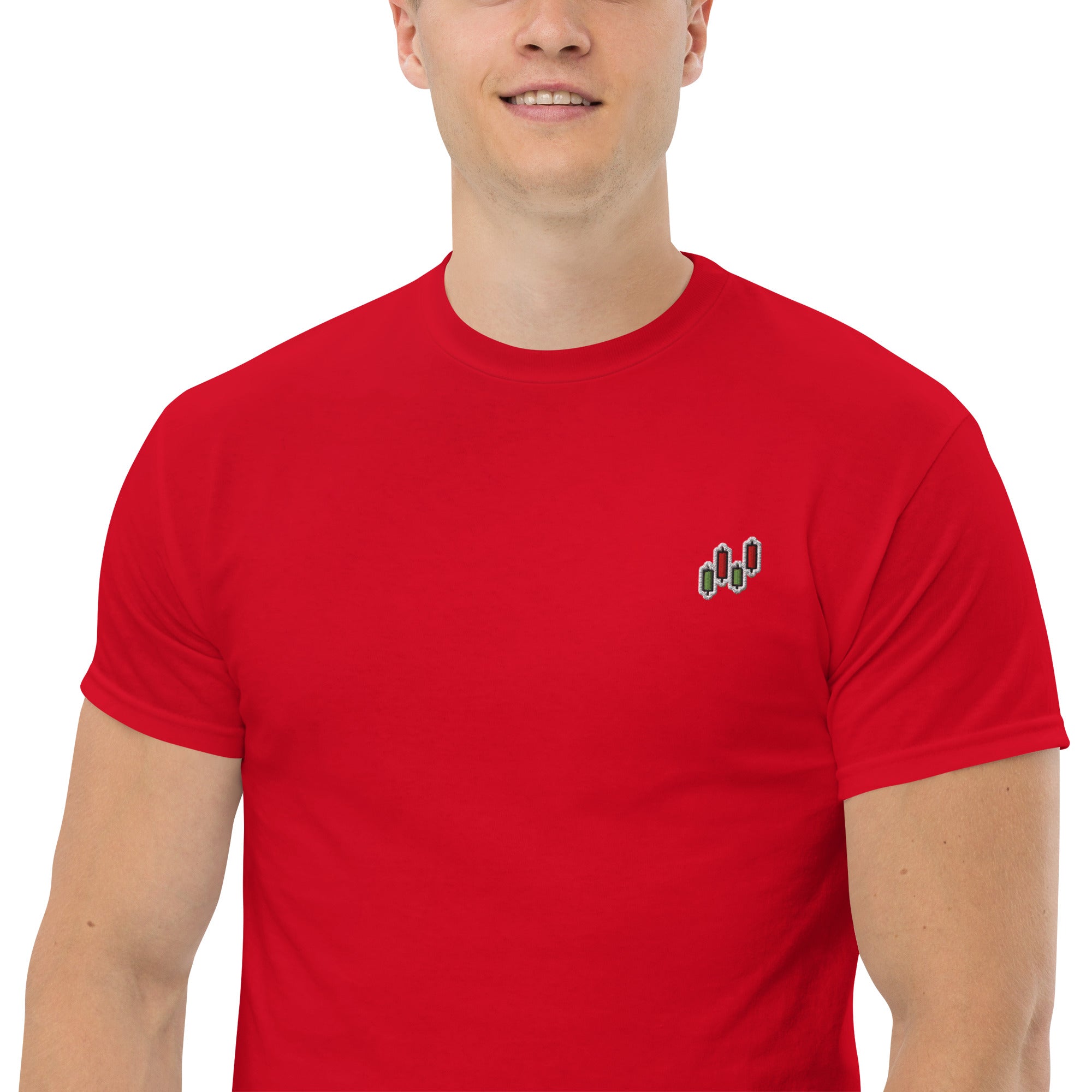 T-Shirt Unisex Ricamata 100% Cotone – Confortevole – Design Candlestick Pattern-Biiply