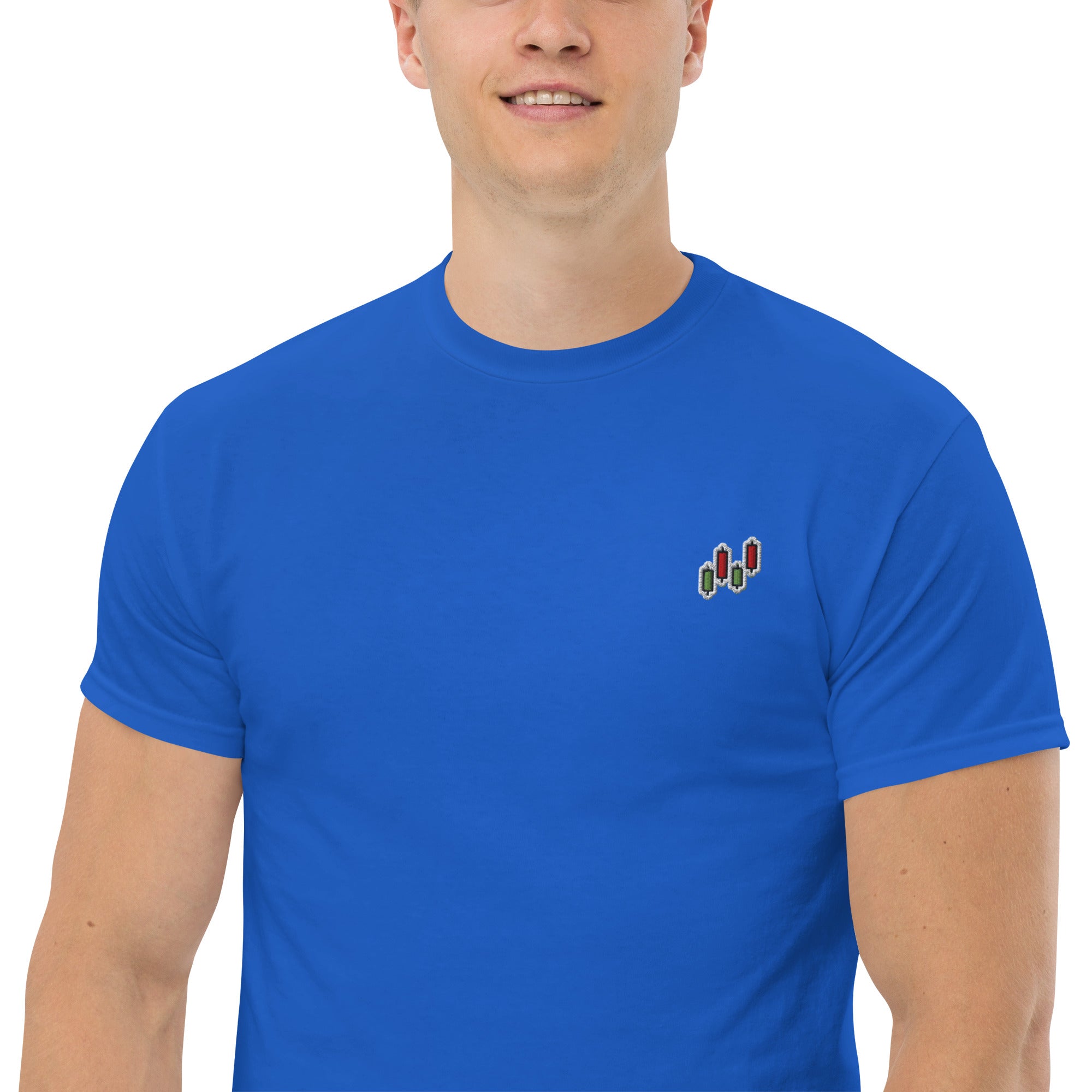 T-Shirt Unisex Ricamata 100% Cotone – Confortevole – Design Candlestick Pattern-Biiply