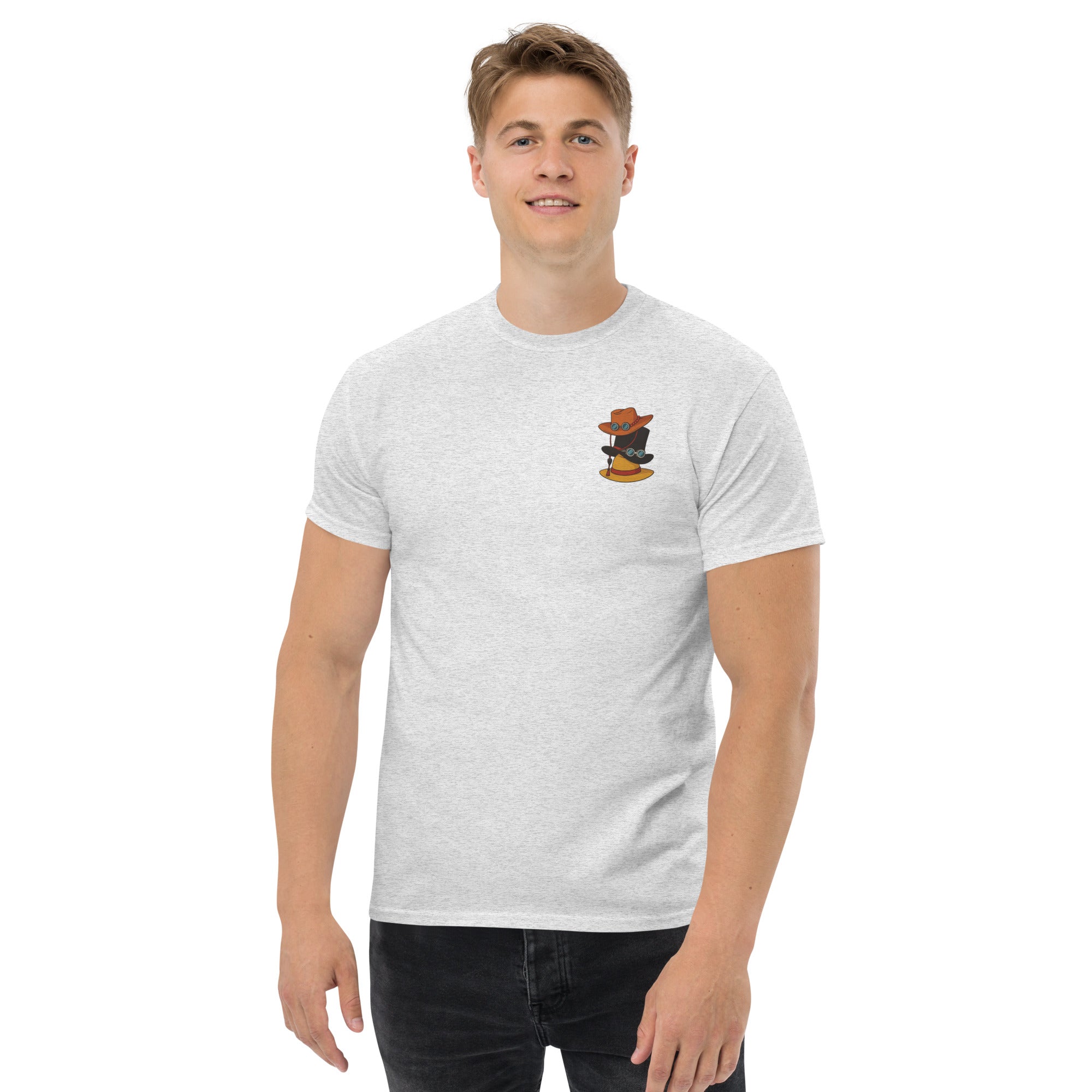 T-Shirt Unisex Ricamata 100% Cotone – Confortevole – Design Cappelli dei Pirati-Biiply
