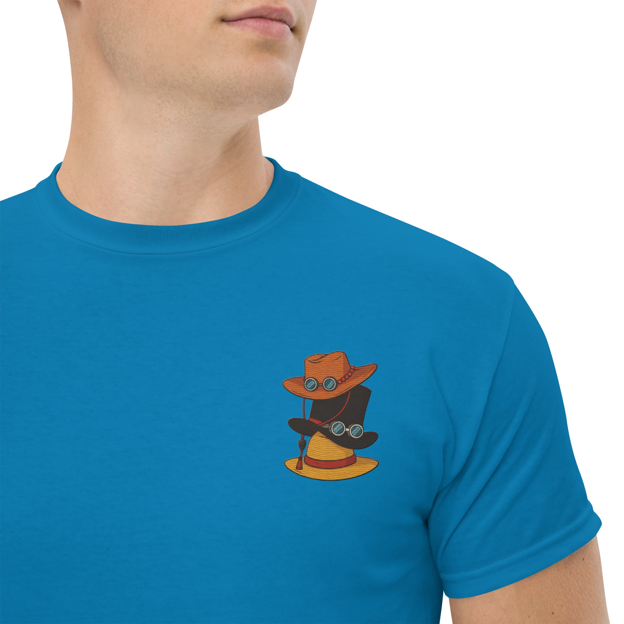 T-Shirt Unisex Ricamata 100% Cotone – Confortevole – Design Cappelli dei Pirati-Biiply