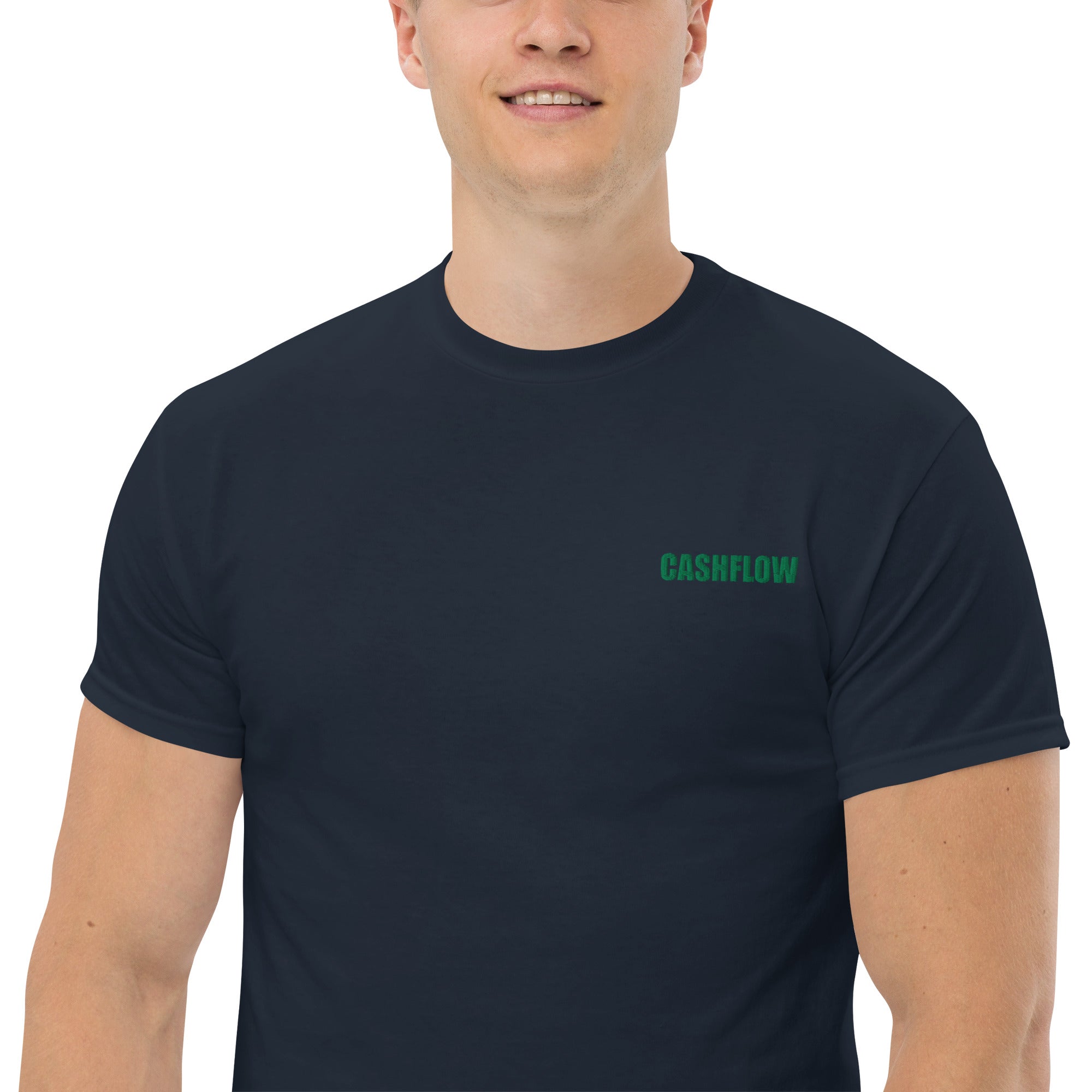 T-Shirt Unisex Ricamata 100% Cotone – Confortevole – Design Cashflow-Biiply