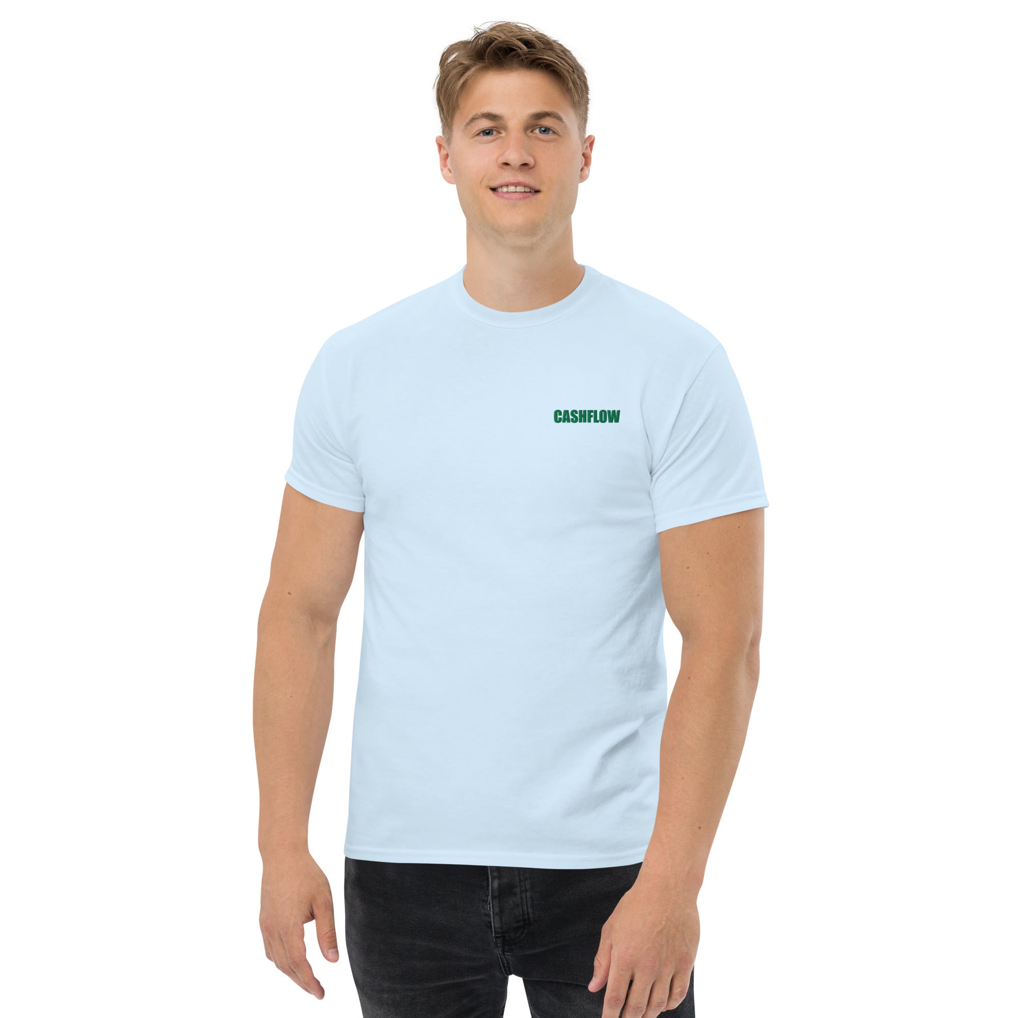 T-Shirt Unisex Ricamata 100% Cotone – Confortevole – Design Cashflow-Biiply
