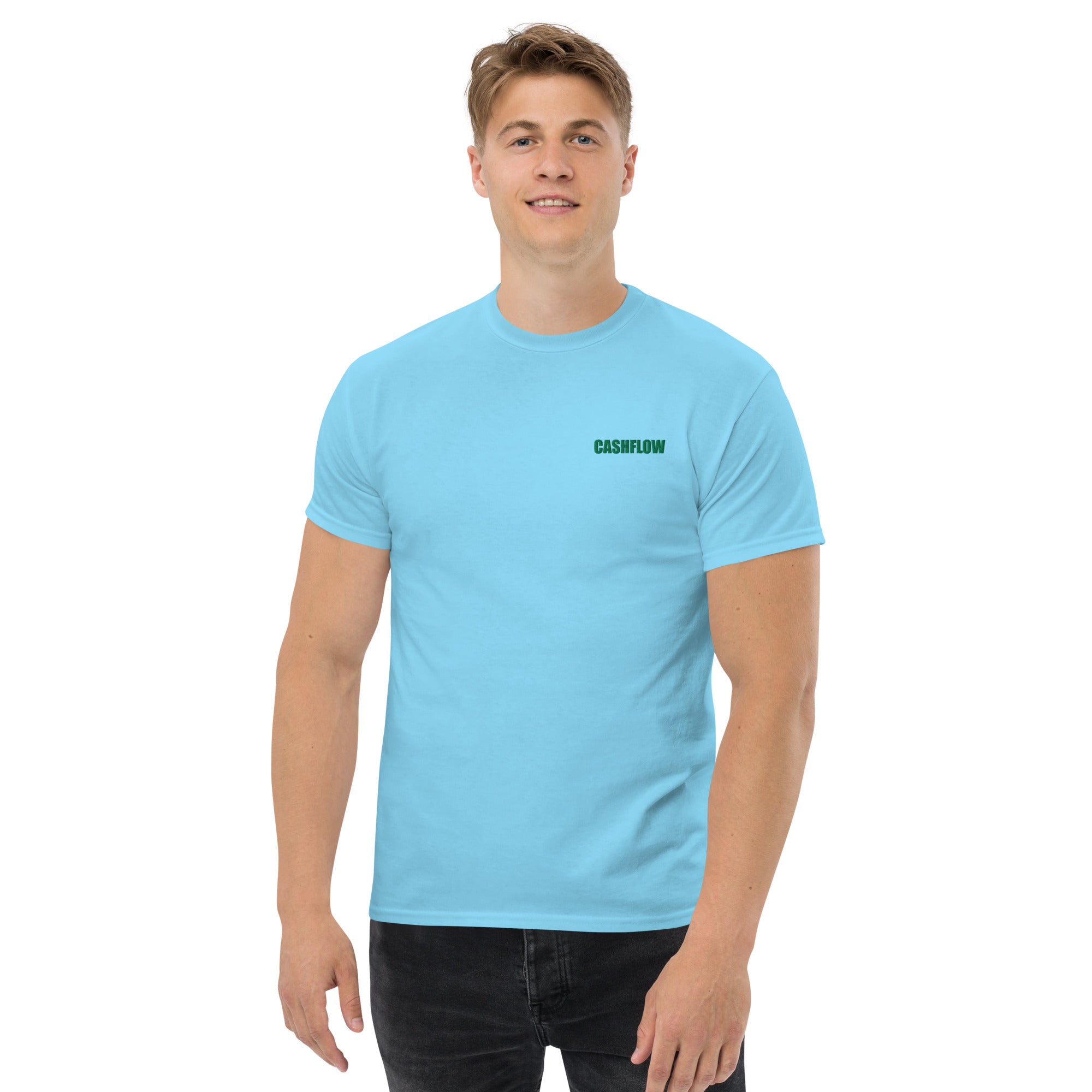 T-Shirt Unisex Ricamata 100% Cotone – Confortevole – Design Cashflow-Biiply