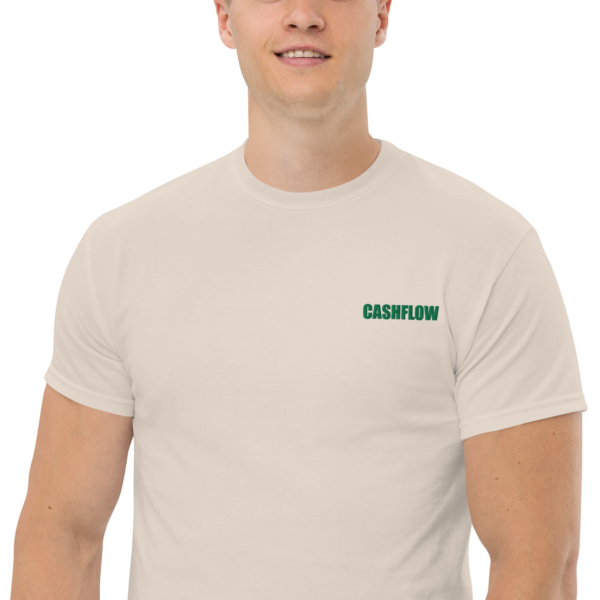 T-Shirt Unisex Ricamata 100% Cotone – Confortevole – Design Cashflow-Biiply