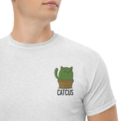 T-Shirt Unisex Ricamata 100% Cotone – Confortevole – Design Catcus-Biiply