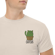 T-Shirt Unisex Ricamata 100% Cotone – Confortevole – Design Catcus-Biiply