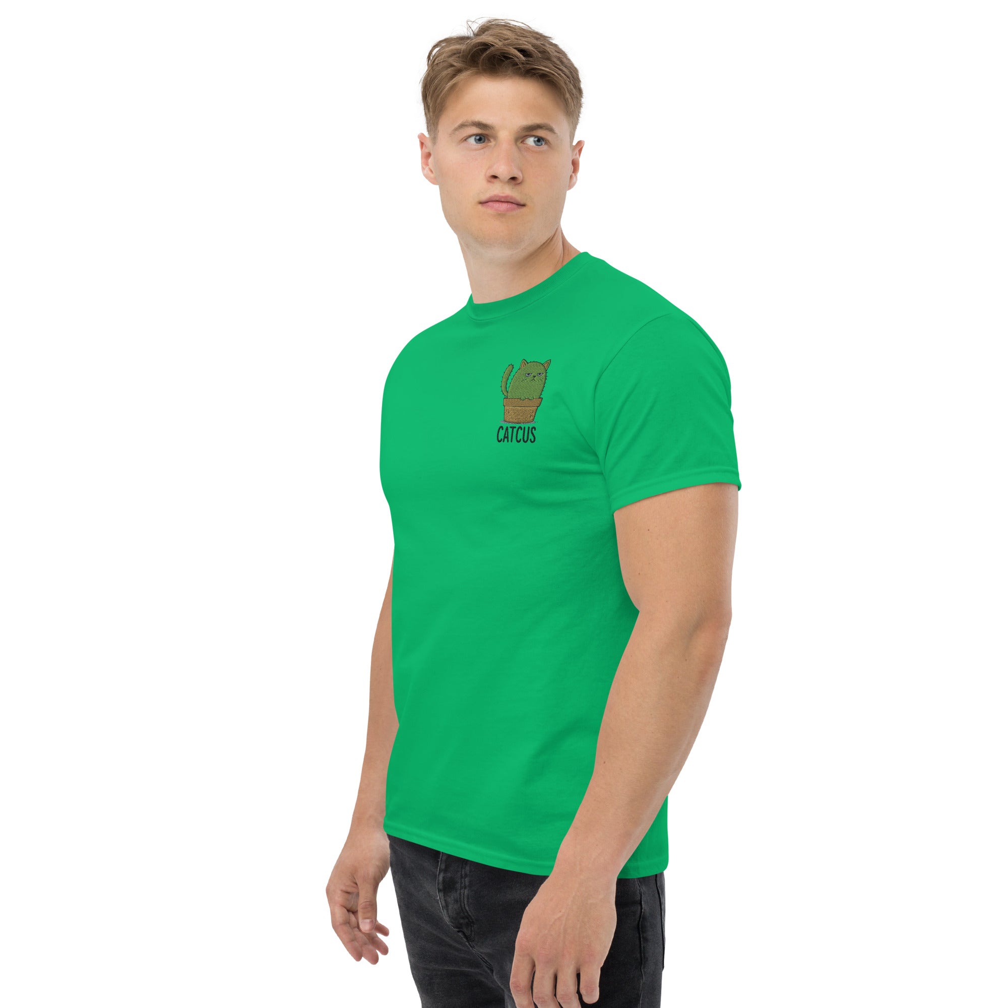 T-Shirt Unisex Ricamata 100% Cotone – Confortevole – Design Catcus-Biiply
