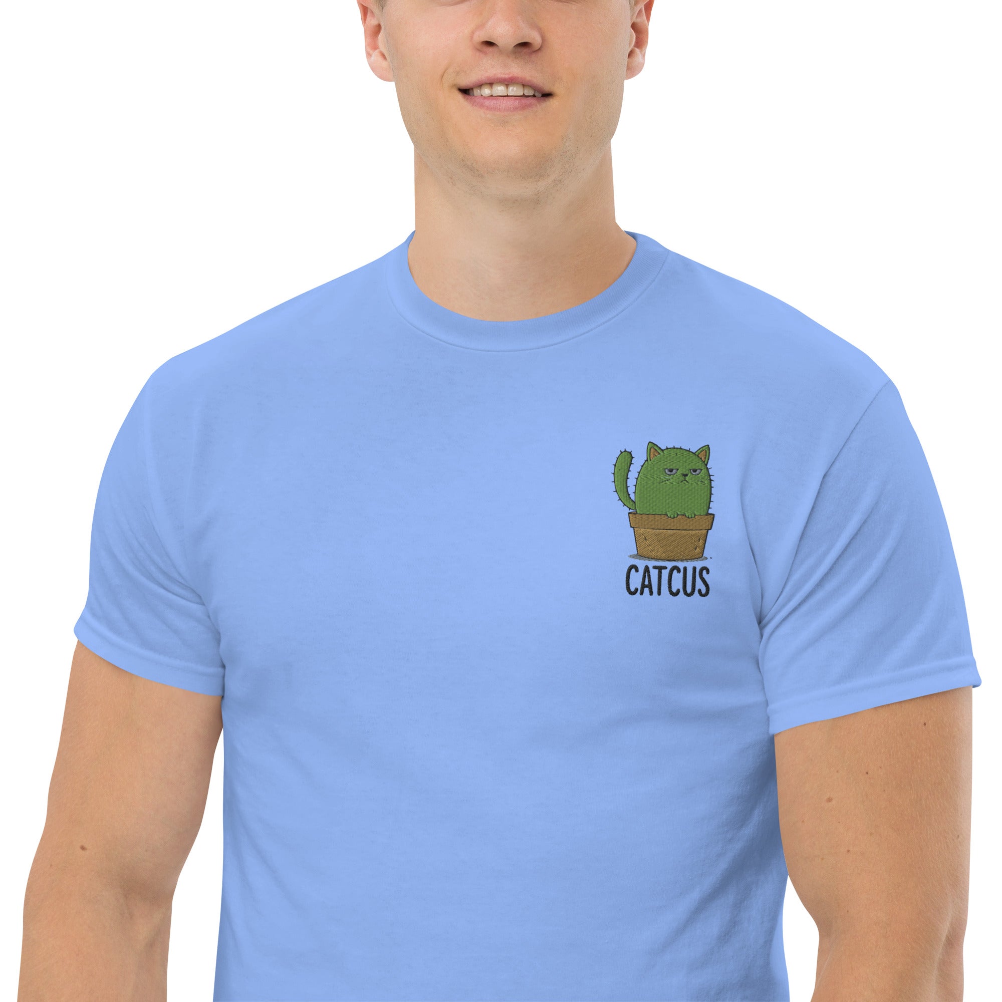 T-Shirt Unisex Ricamata 100% Cotone – Confortevole – Design Catcus-Biiply