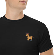 T-Shirt Unisex Ricamata 100% Cotone – Confortevole – Design Cavallo-Biiply