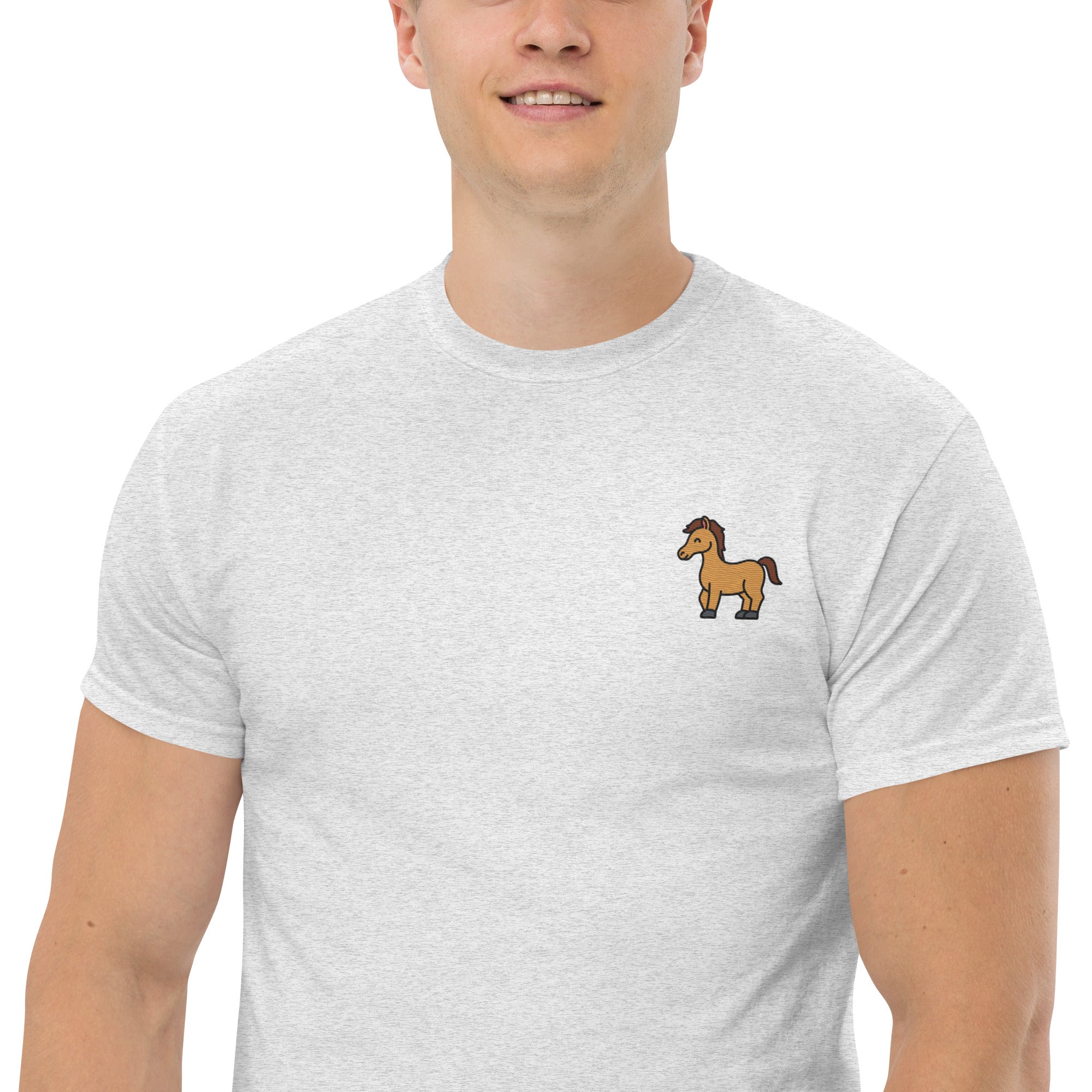 T-Shirt Unisex Ricamata 100% Cotone – Confortevole – Design Cavallo-Biiply