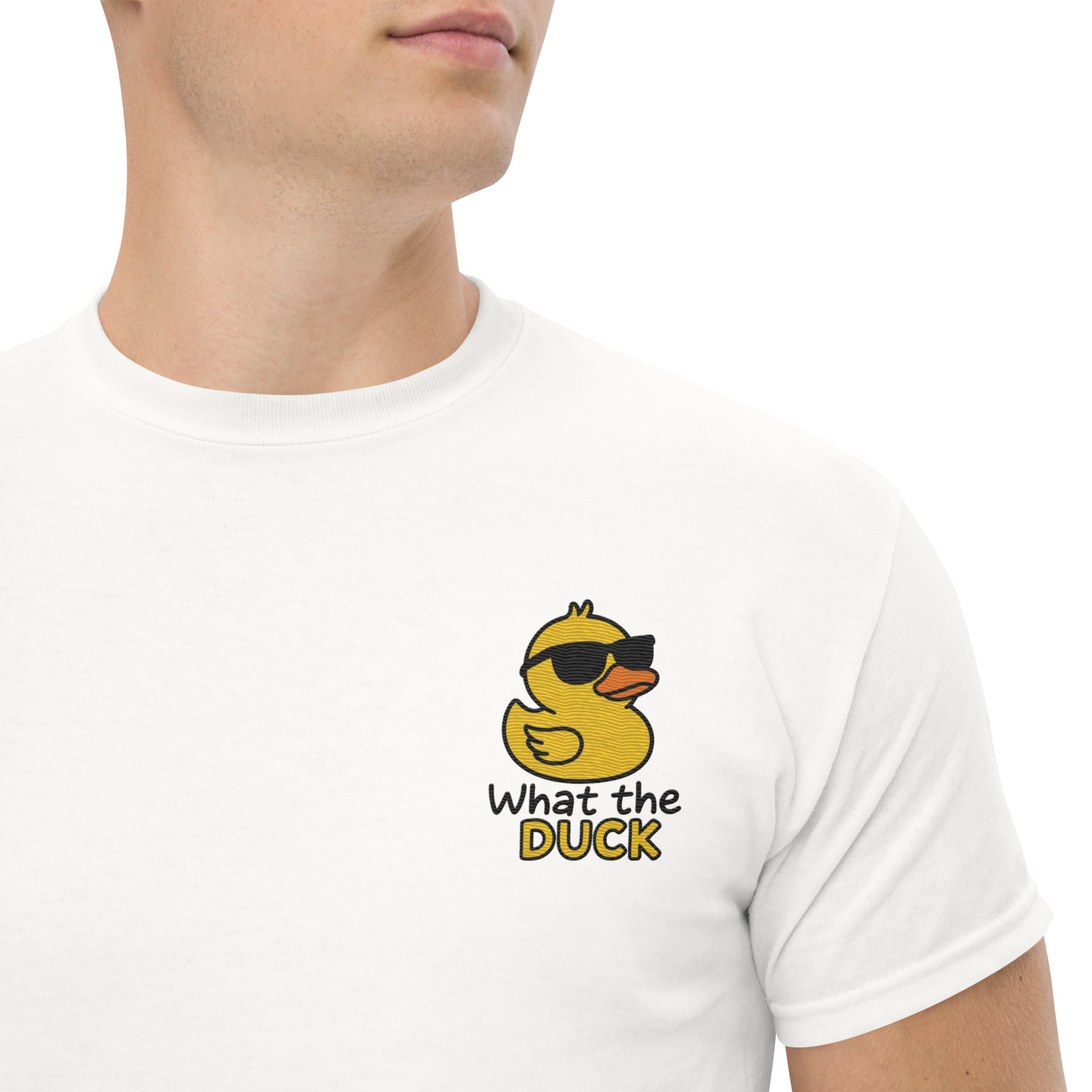 T-Shirt Unisex Ricamata 100% Cotone – Confortevole – Design Che Anatra-Biiply