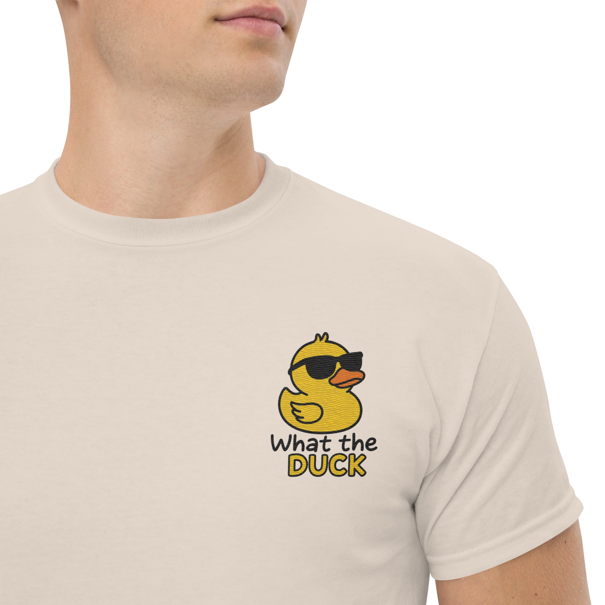 T-Shirt Unisex Ricamata 100% Cotone – Confortevole – Design Che Anatra-Biiply