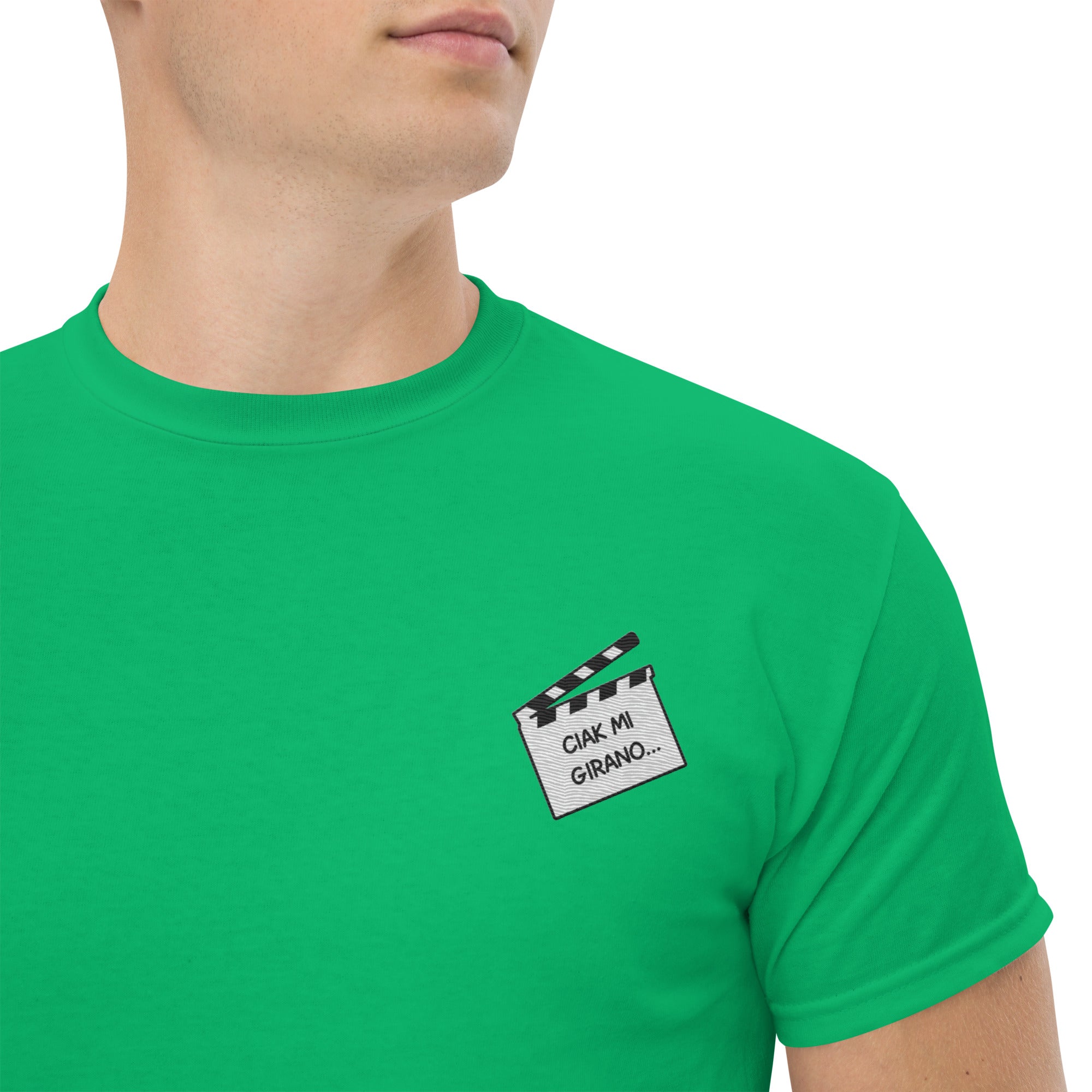 T-Shirt Unisex Ricamata 100% Cotone – Confortevole – Design Ciak mi girano-Biiply