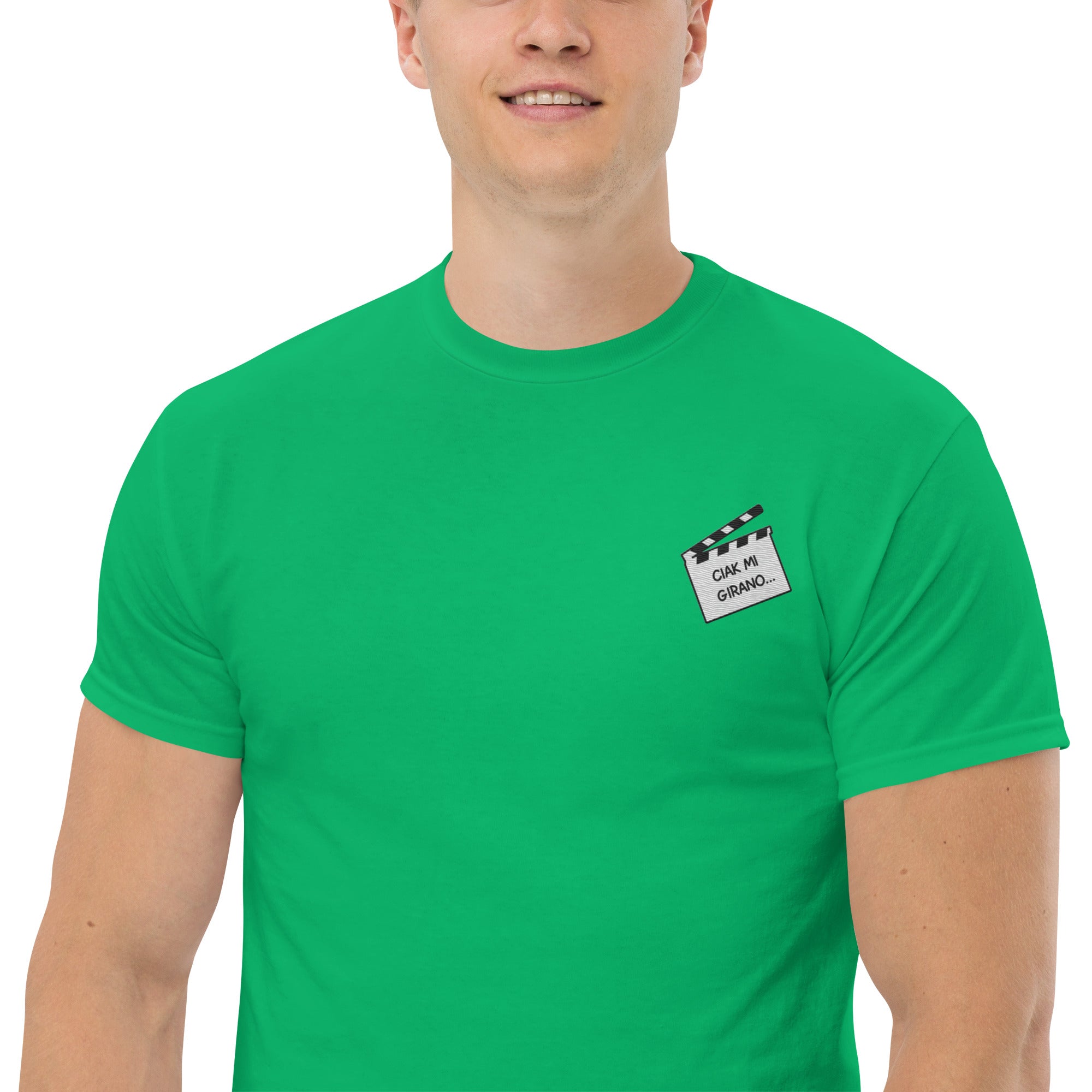 T-Shirt Unisex Ricamata 100% Cotone – Confortevole – Design Ciak mi girano-Biiply