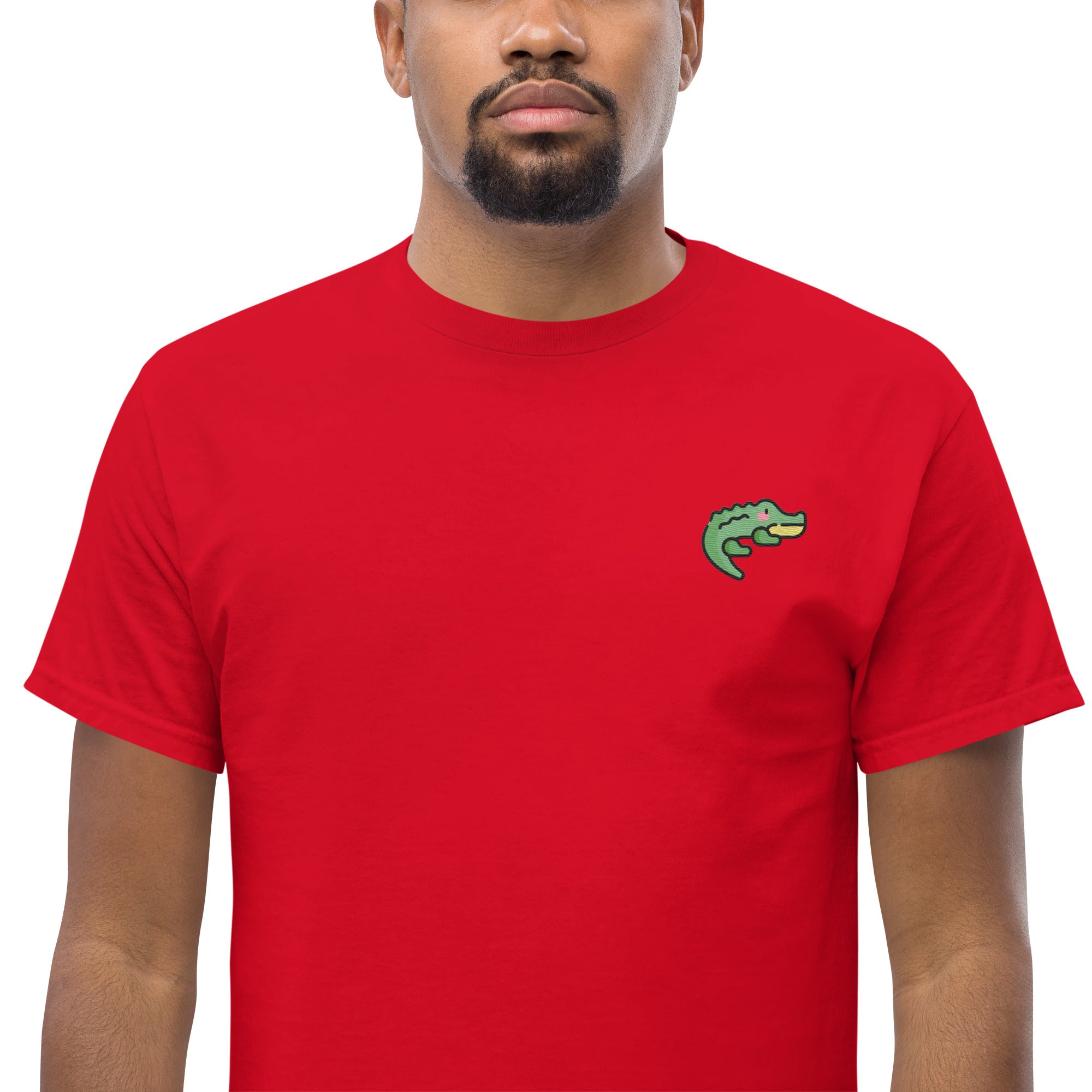 T-Shirt Unisex Ricamata 100% Cotone – Confortevole – Design Coccodrillo-Biiply