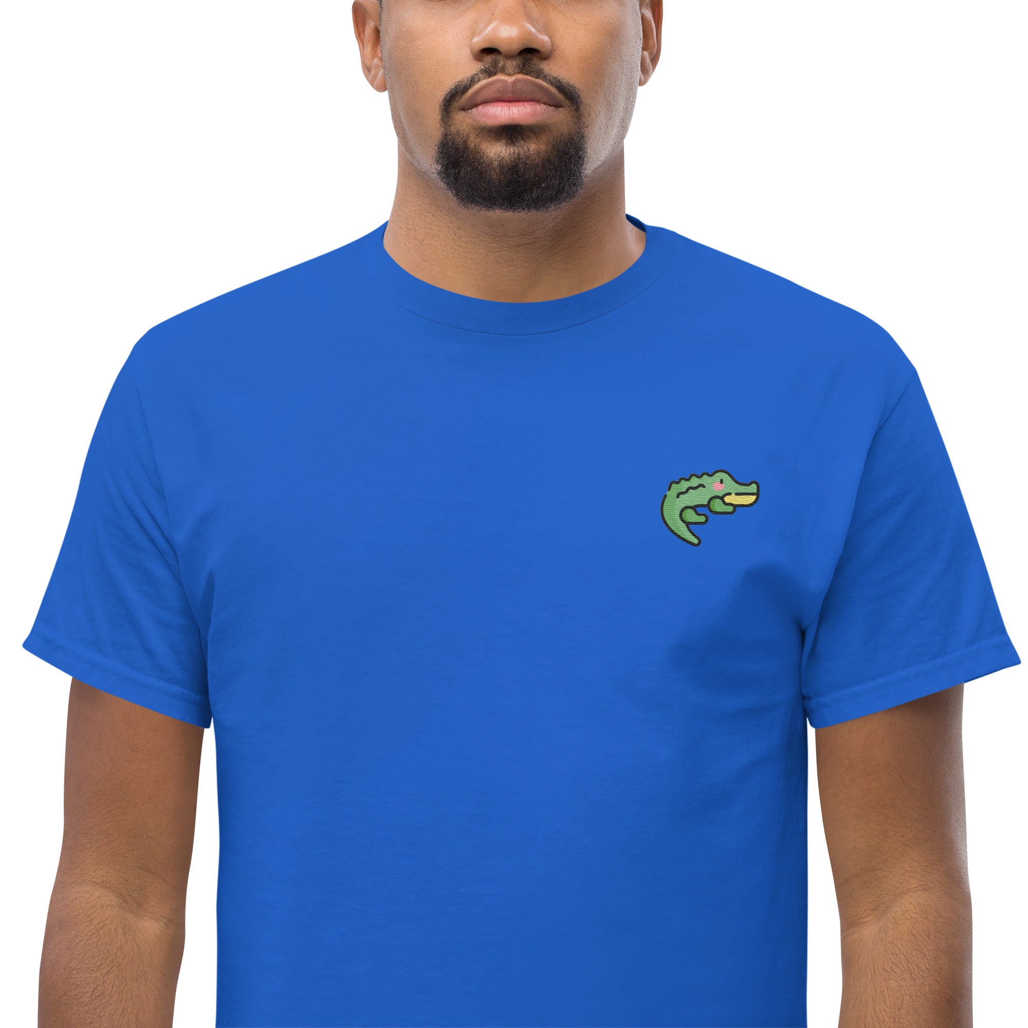 T-Shirt Unisex Ricamata 100% Cotone – Confortevole – Design Coccodrillo-Biiply