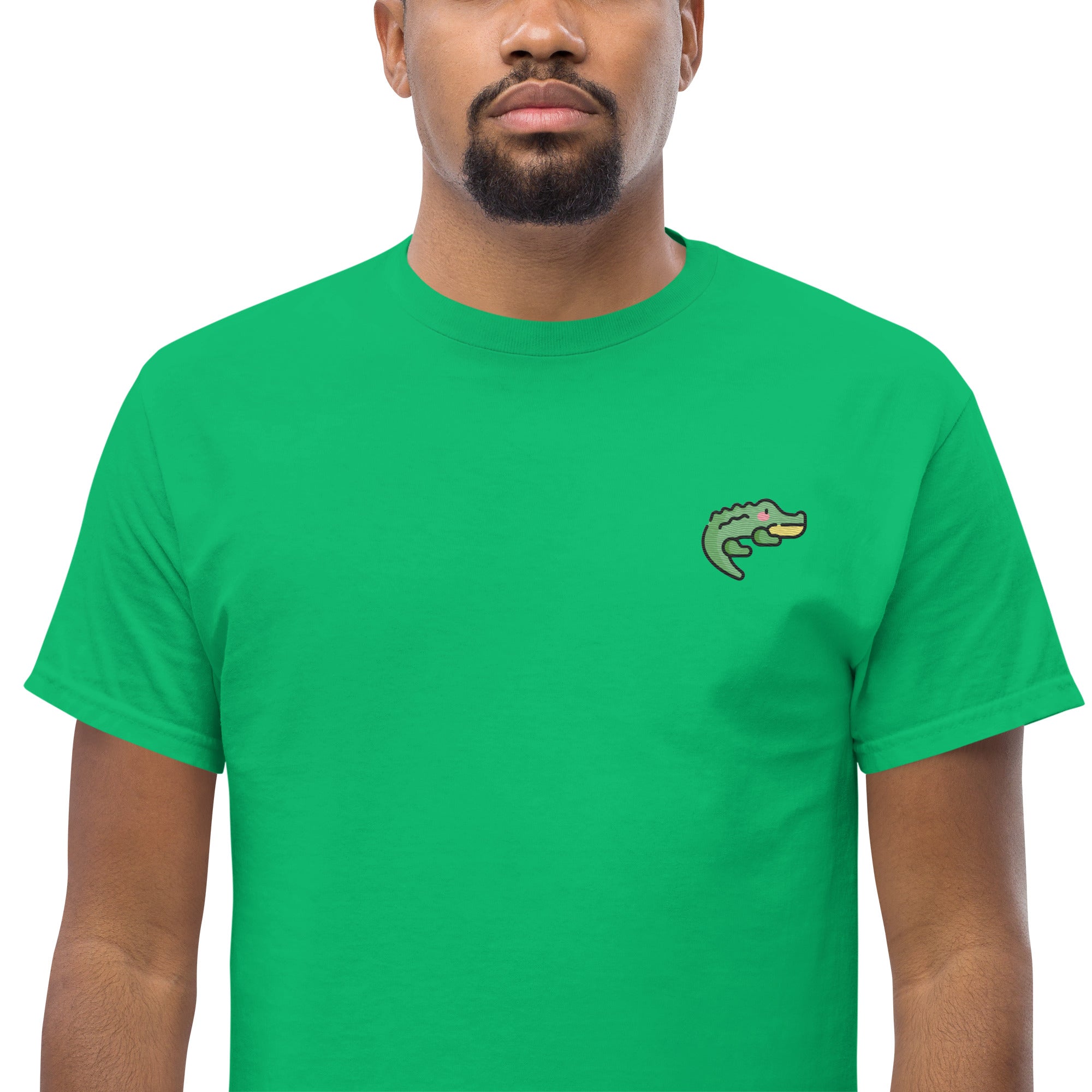 T-Shirt Unisex Ricamata 100% Cotone – Confortevole – Design Coccodrillo-Biiply