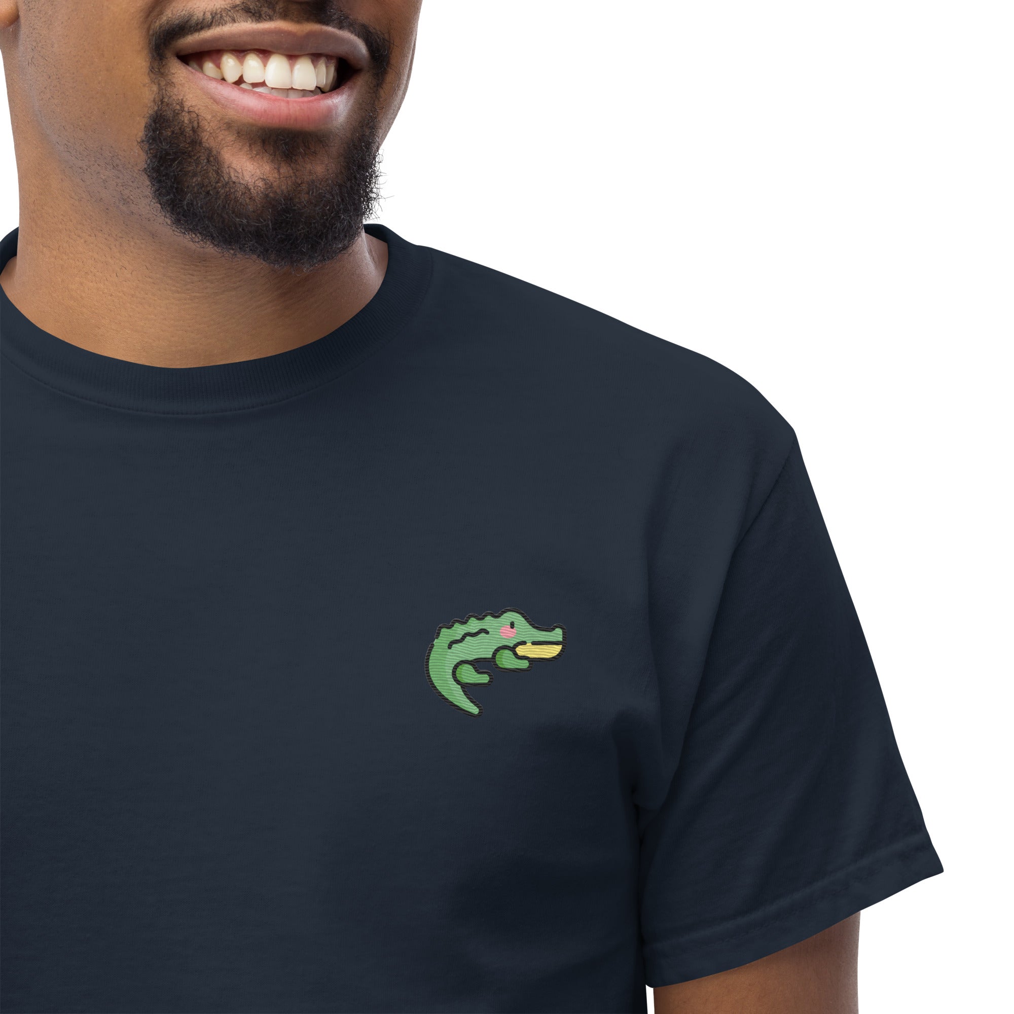 T-Shirt Unisex Ricamata 100% Cotone – Confortevole – Design Coccodrillo-Biiply