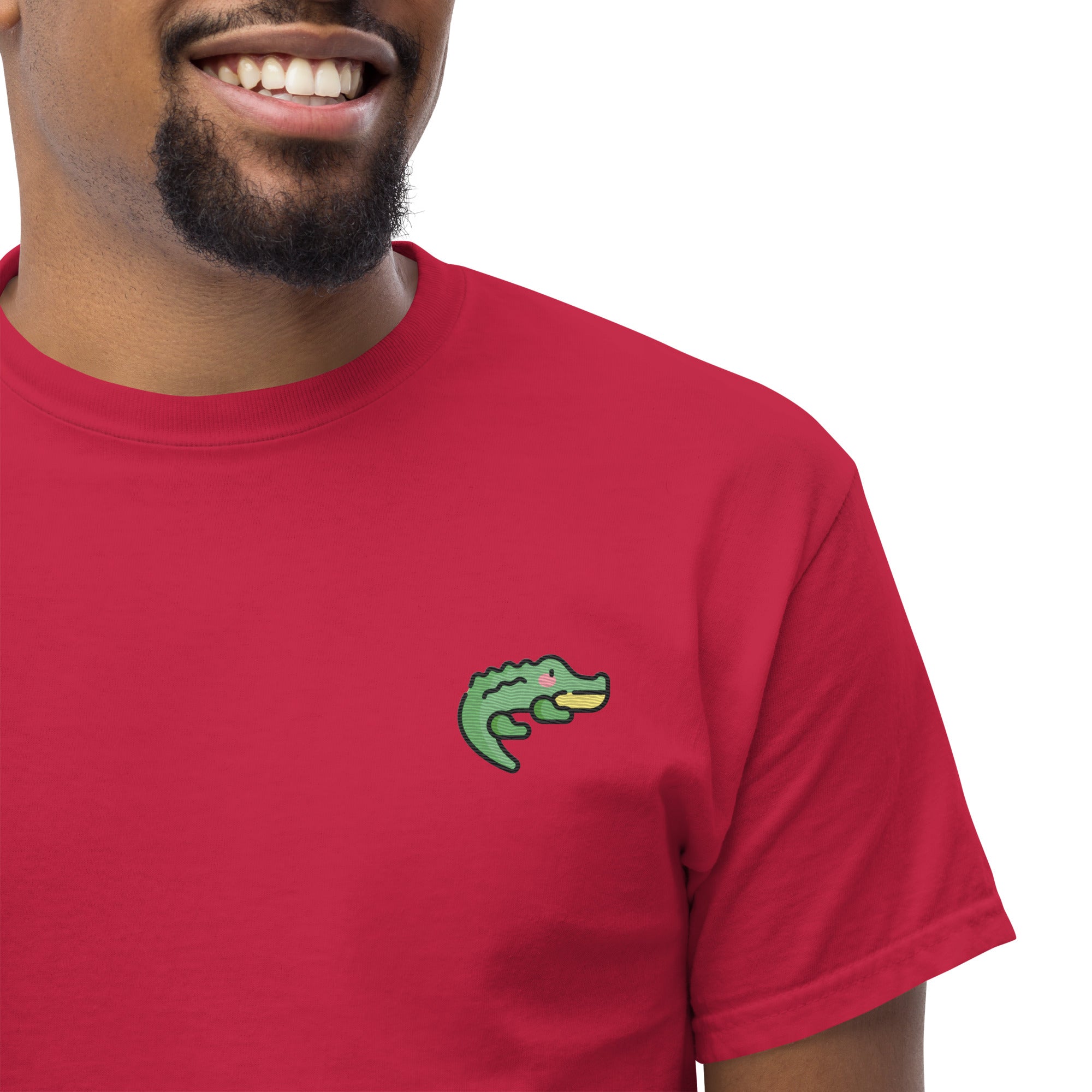 T-Shirt Unisex Ricamata 100% Cotone – Confortevole – Design Coccodrillo-Biiply