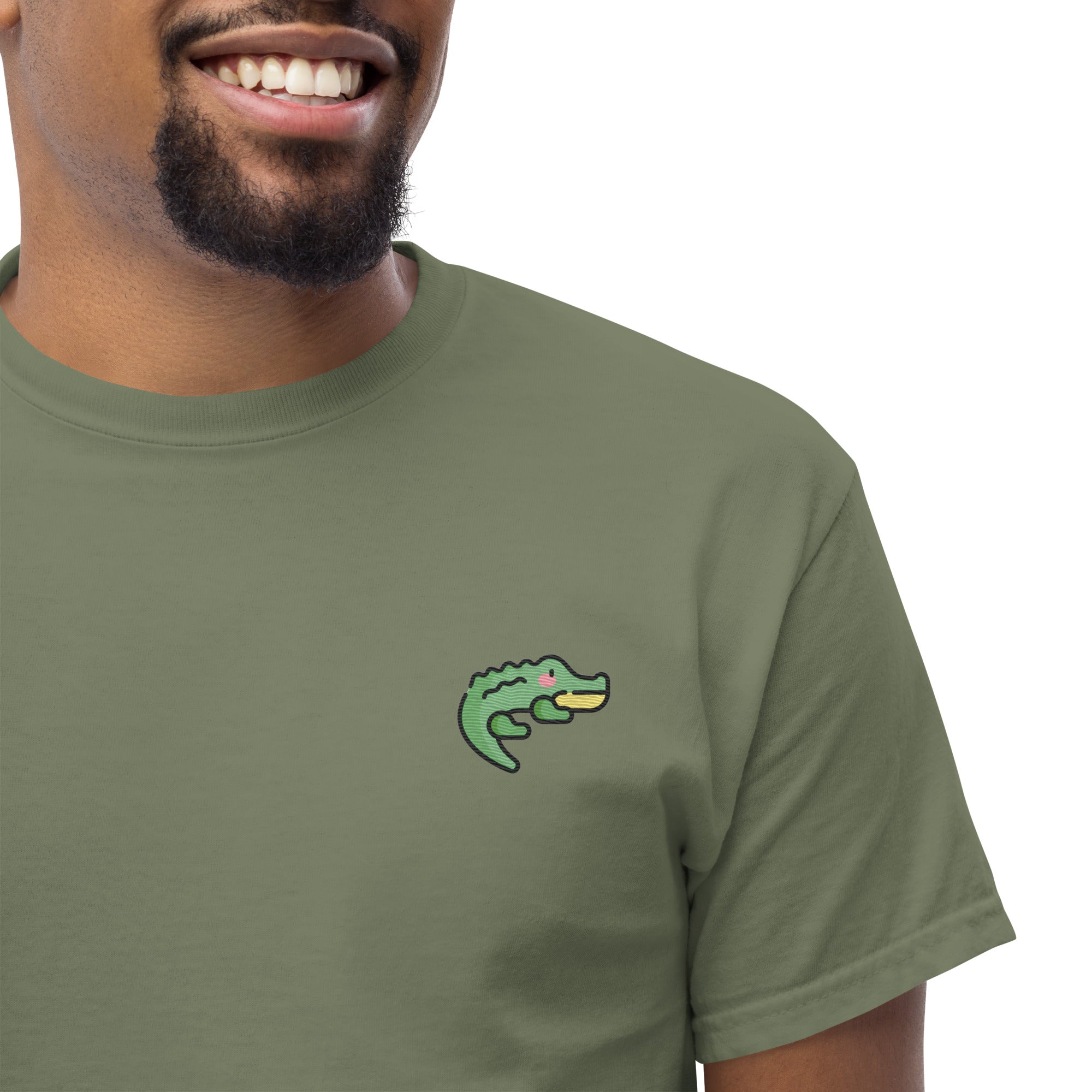 T-Shirt Unisex Ricamata 100% Cotone – Confortevole – Design Coccodrillo-Biiply