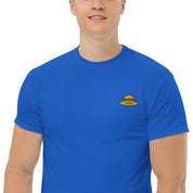 T-Shirt Unisex Ricamata 100% Cotone – Confortevole – Design Design Cappello di Paglia-Biiply