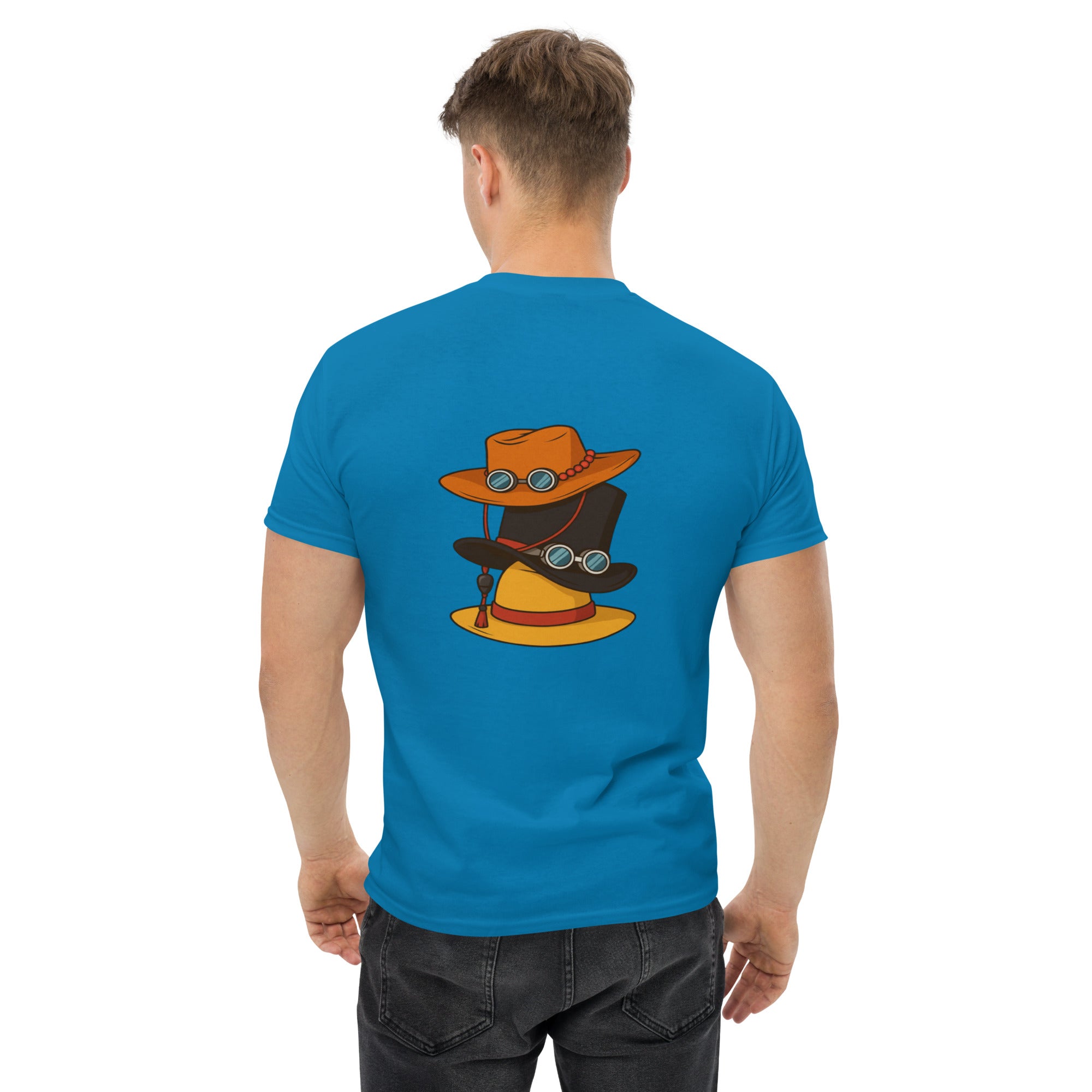 T-Shirt Unisex Ricamata 100% Cotone – Confortevole – Design Design Cappello di Paglia-Biiply
