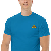T-Shirt Unisex Ricamata 100% Cotone – Confortevole – Design Design Cappello di Paglia-Biiply