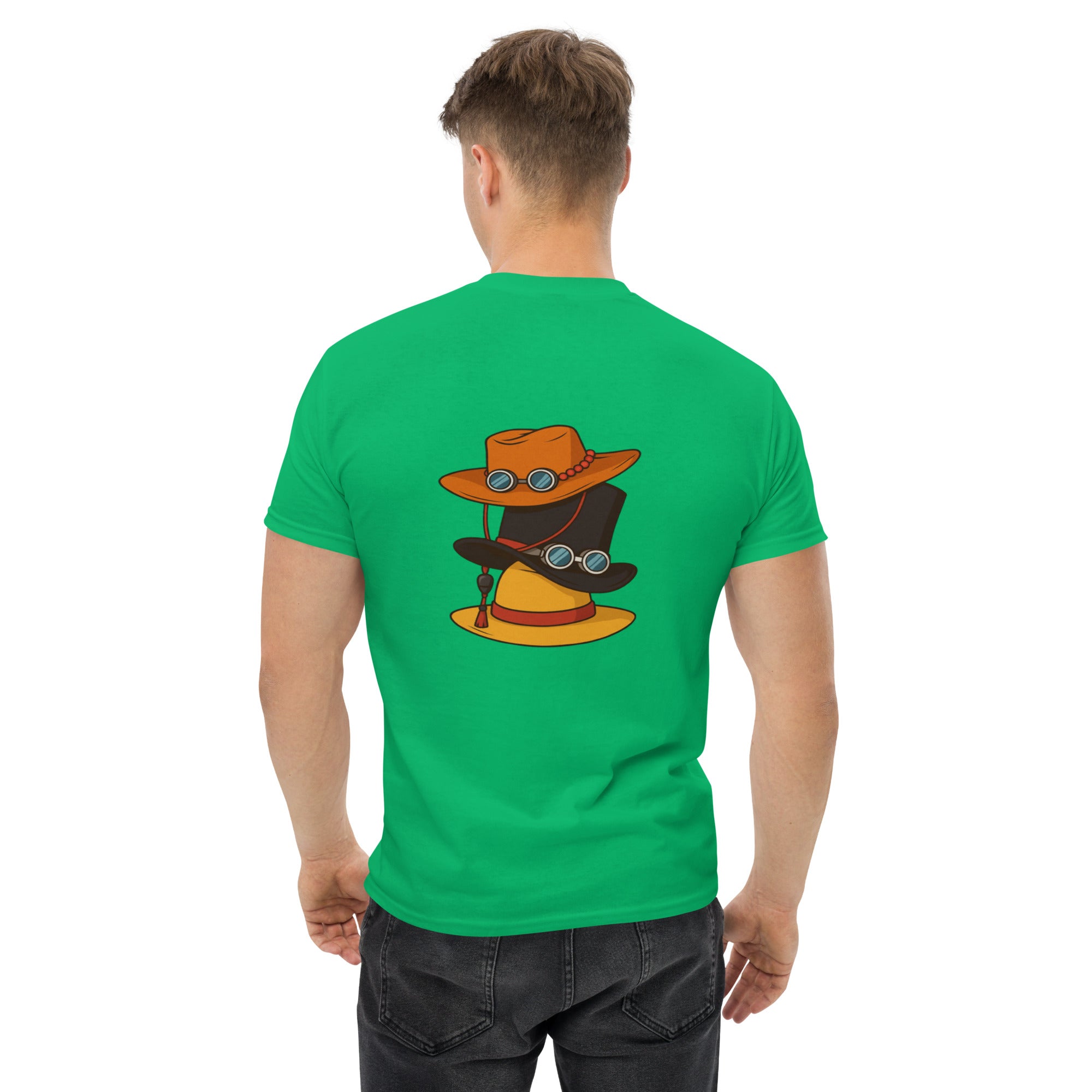 T-Shirt Unisex Ricamata 100% Cotone – Confortevole – Design Design Cappello di Paglia-Biiply