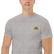 T-Shirt Unisex Ricamata 100% Cotone – Confortevole – Design Design Cappello di Paglia-Biiply