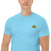 T-Shirt Unisex Ricamata 100% Cotone – Confortevole – Design Design Cappello di Paglia-Biiply