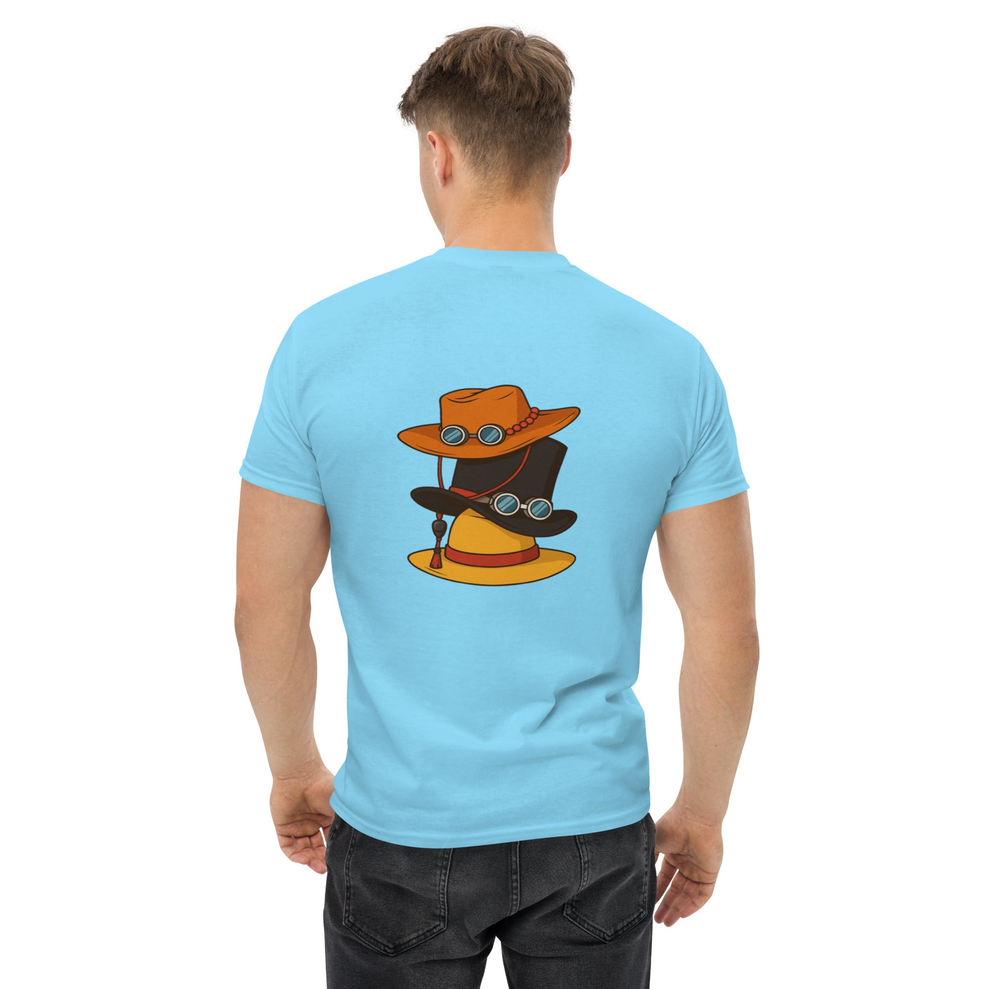 T-Shirt Unisex Ricamata 100% Cotone – Confortevole – Design Design Cappello di Paglia-Biiply