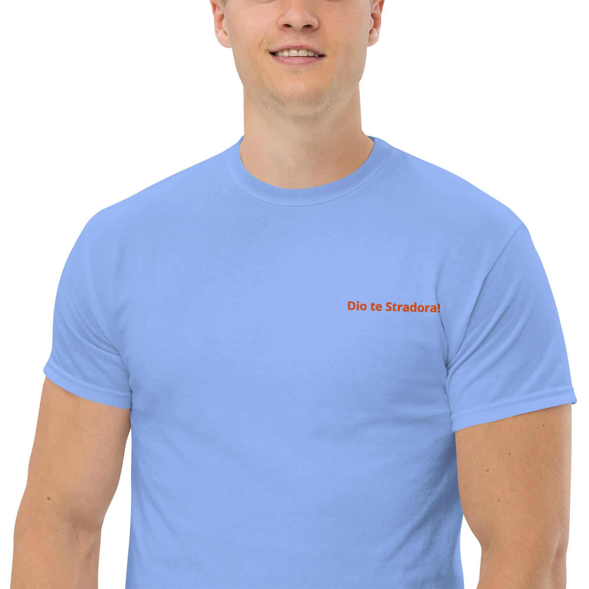 T-Shirt Unisex Ricamata 100% Cotone – Confortevole – Design Dio te stradora-Biiply