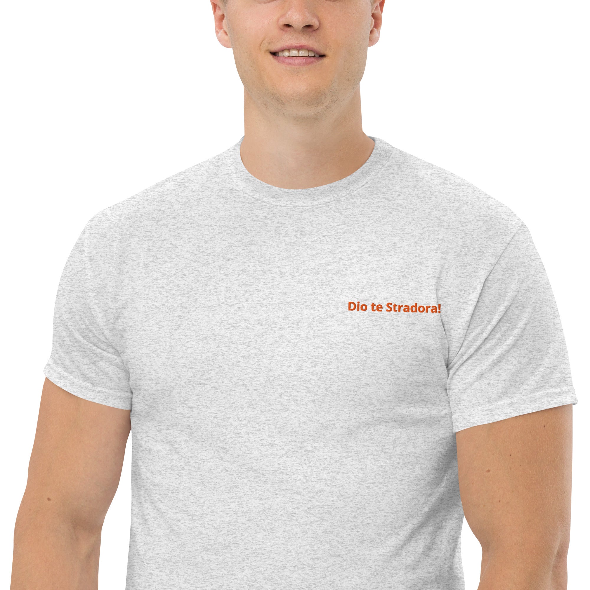 T-Shirt Unisex Ricamata 100% Cotone – Confortevole – Design Dio te stradora-Biiply