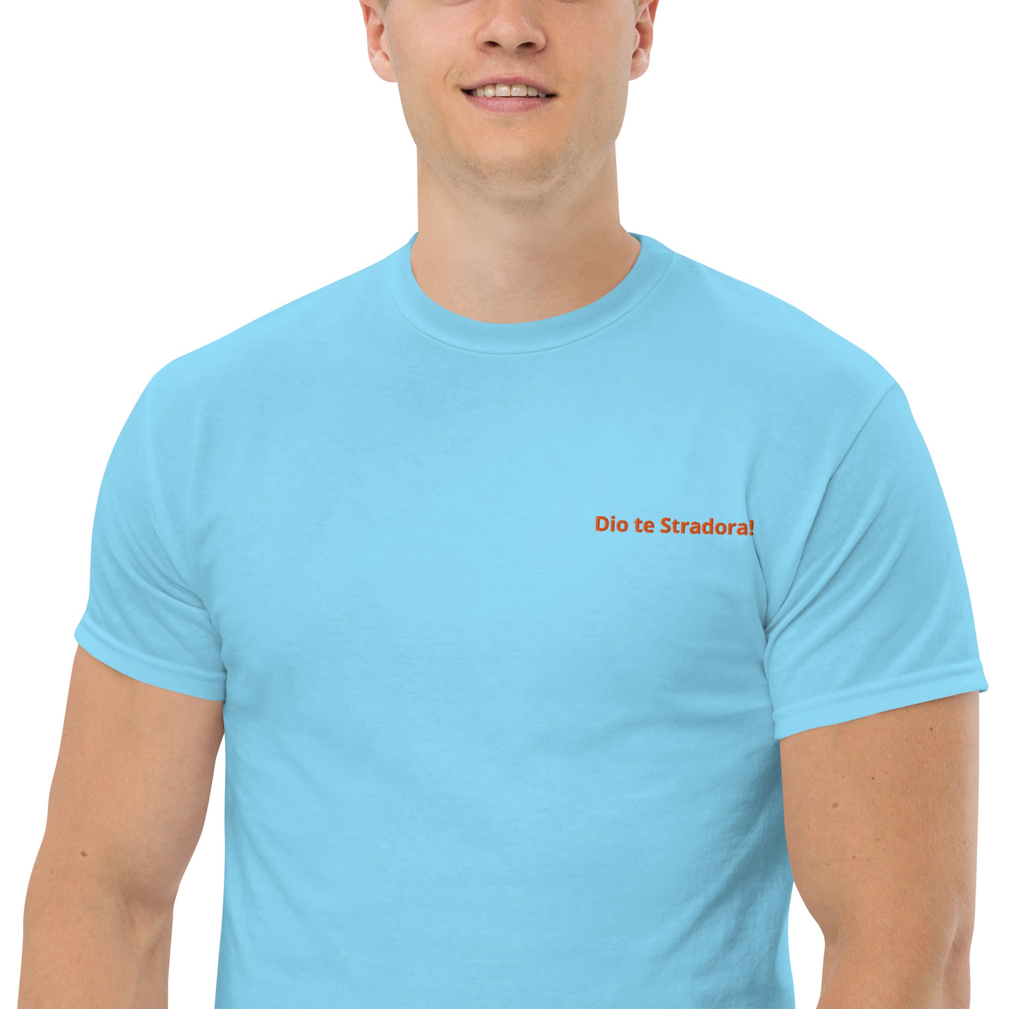 T-Shirt Unisex Ricamata 100% Cotone – Confortevole – Design Dio te stradora-Biiply